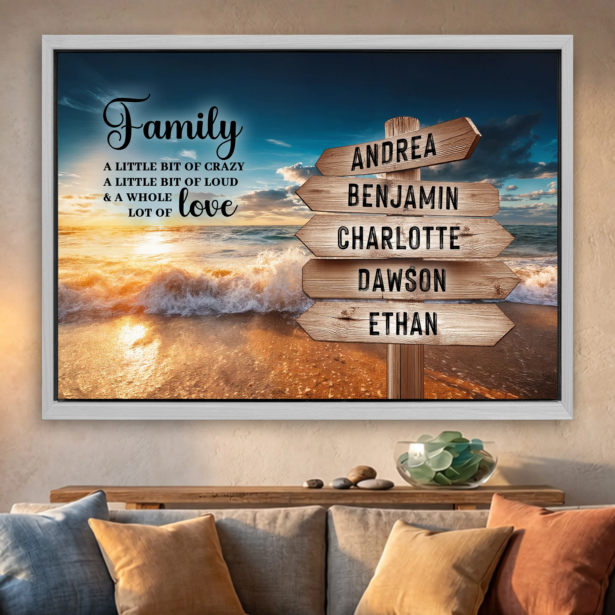 Family Whole Lot Of Love Ocean Sunset Wall Sign - Image 17