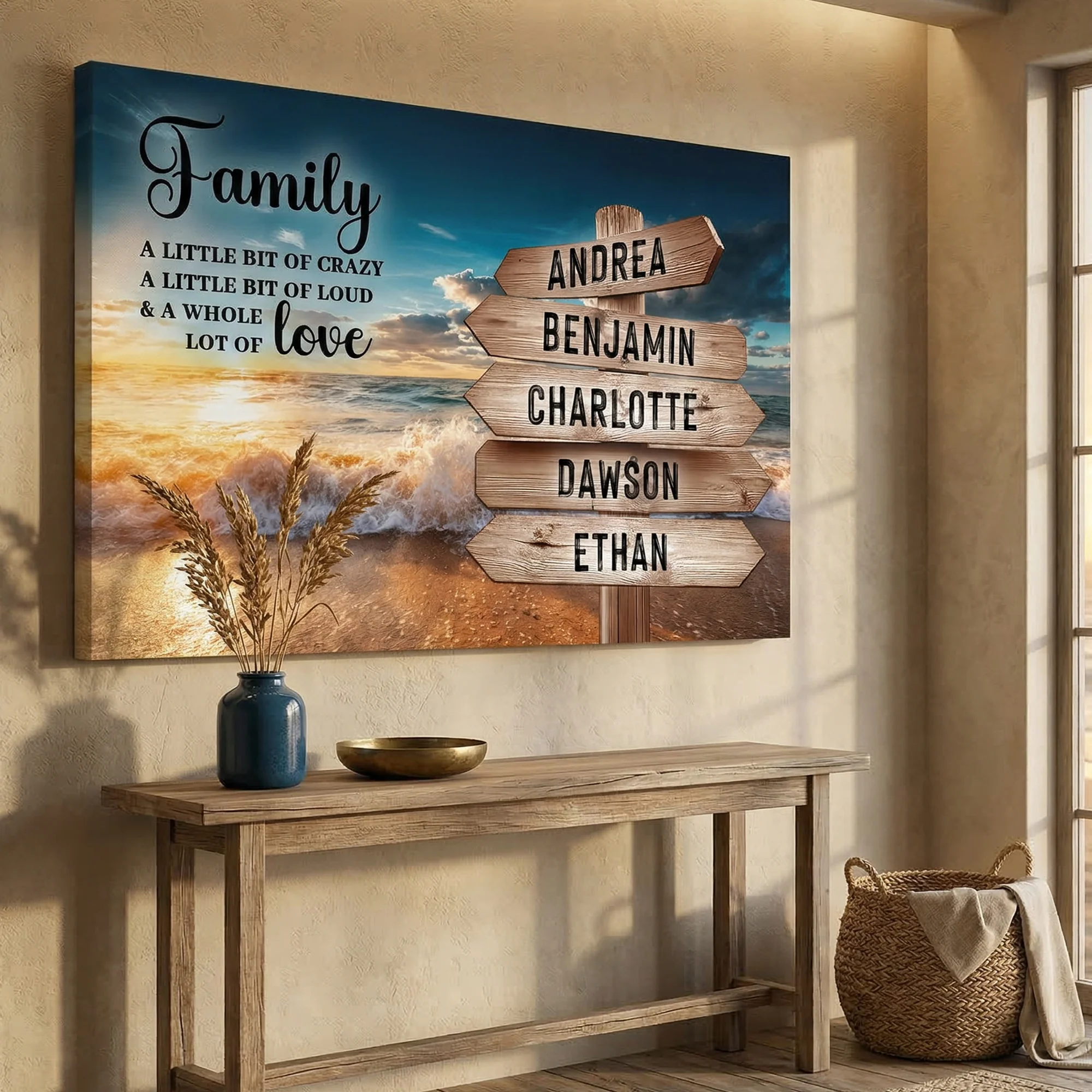 Family Whole Lot Of Love Ocean Sunset Wall Sign - Image 2