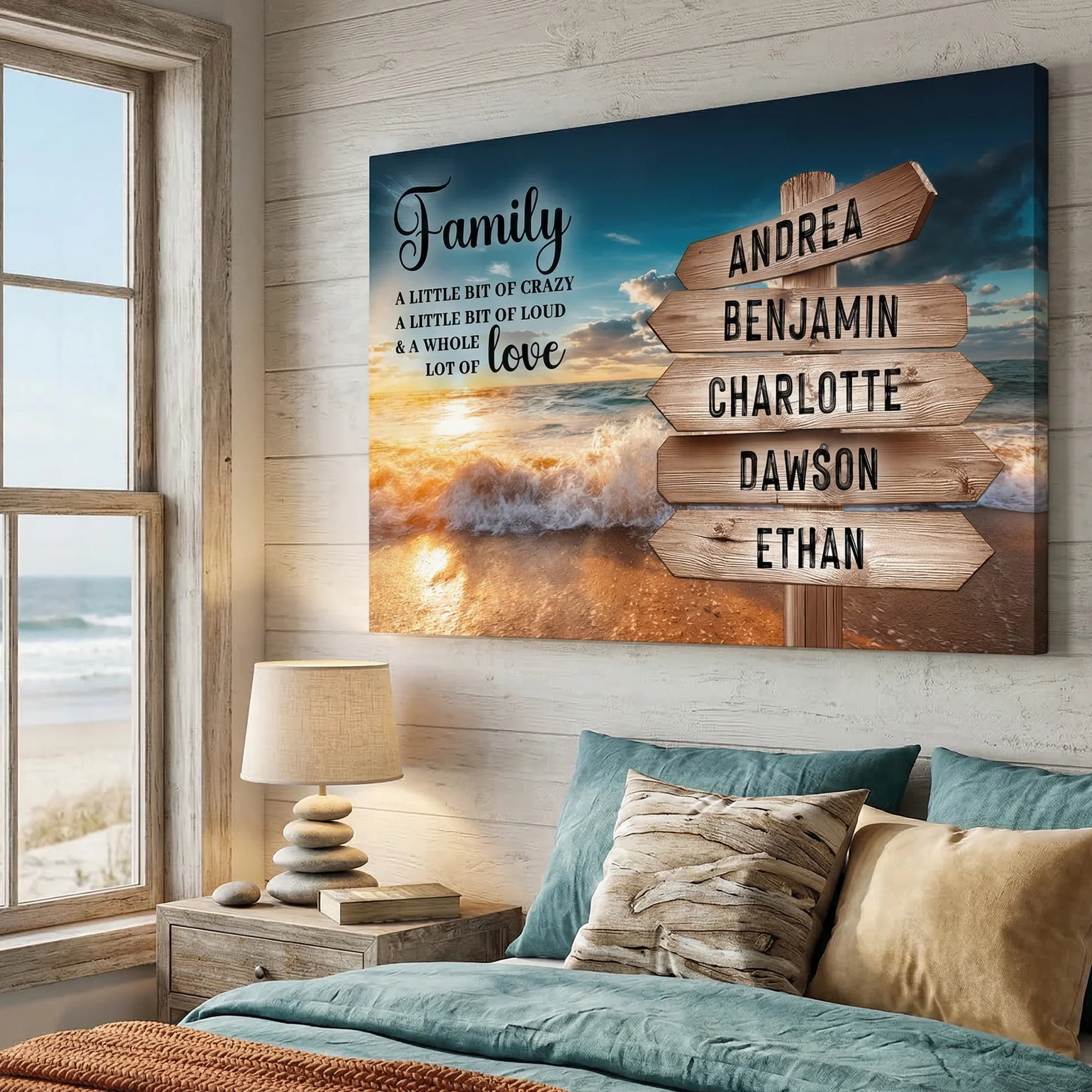 Family Whole Lot Of Love Ocean Sunset Wall Sign - Image 4