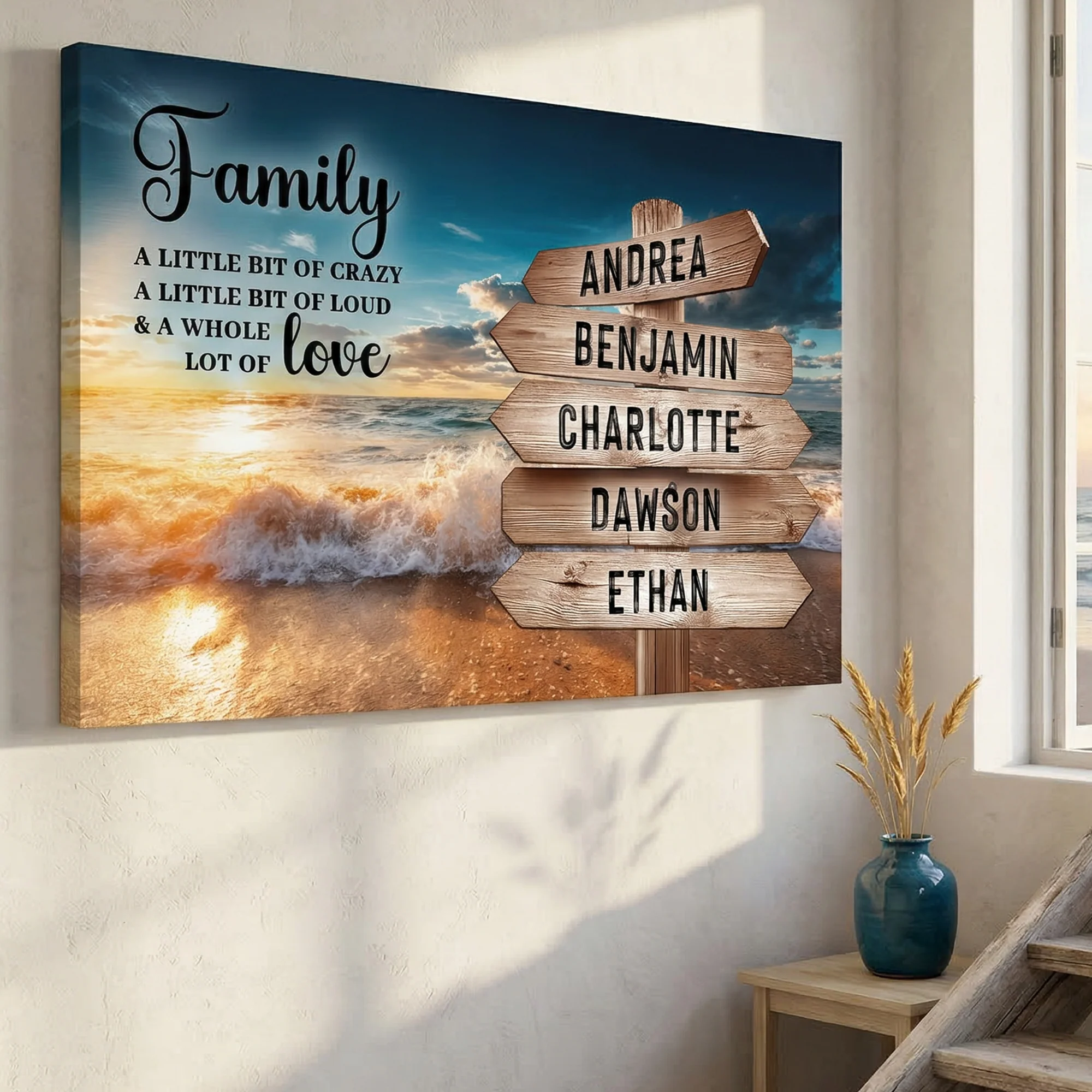 Family Whole Lot Of Love Ocean Sunset Wall Sign - Image 5