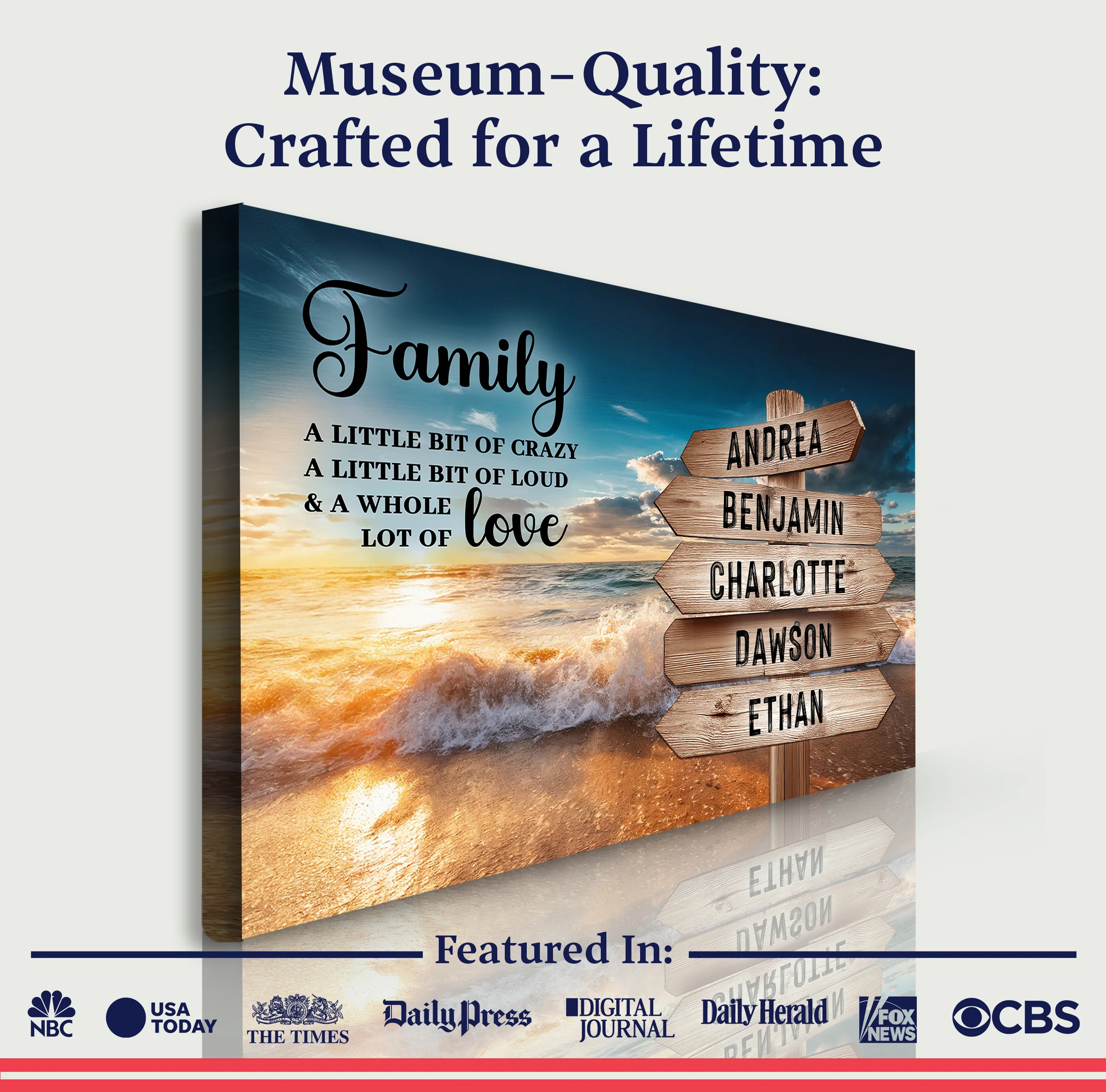 Family Whole Lot Of Love Ocean Sunset Wall Sign - Image 6