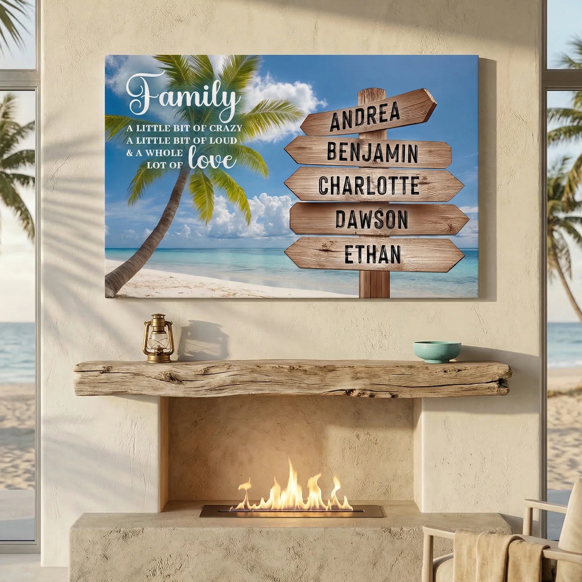 Family Whole Lot Of Love Tropical Ocean Wall Sign - Image 3