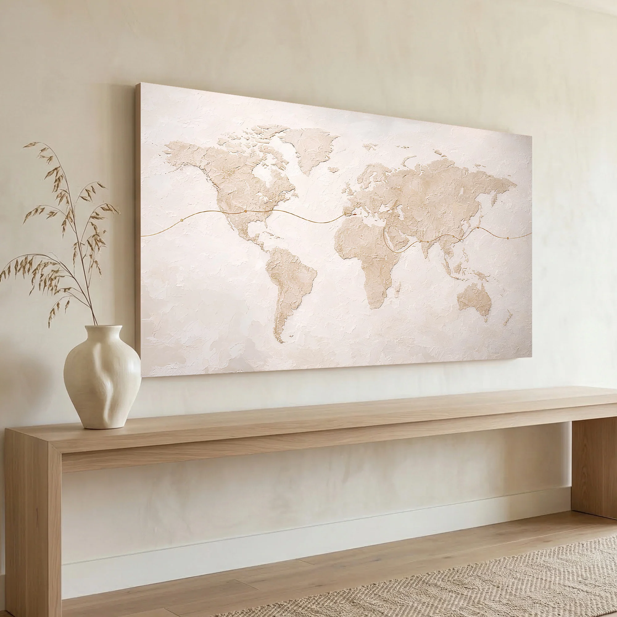 Abstract Map — Neutral Tonal Continents Wall Art - Image 2