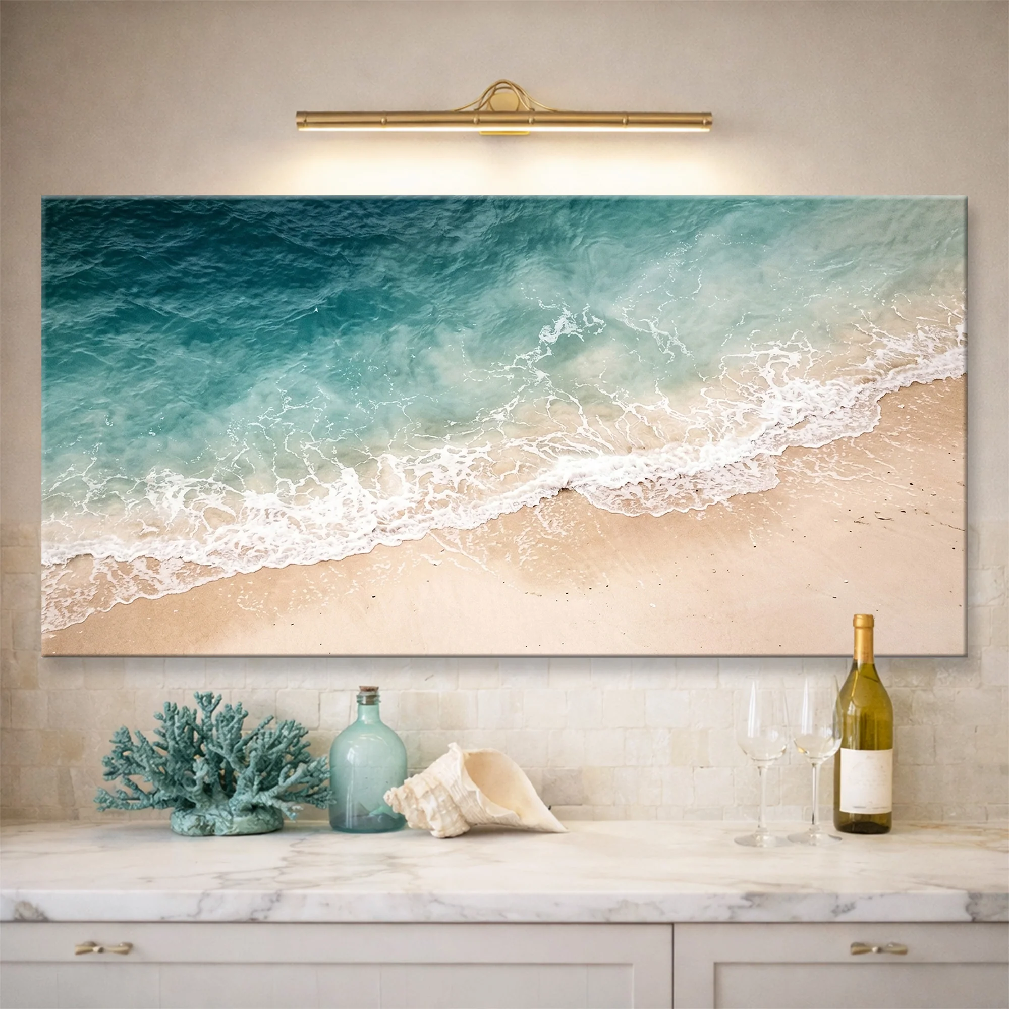 Abstract Ocean Shore Wall Art - Image 3