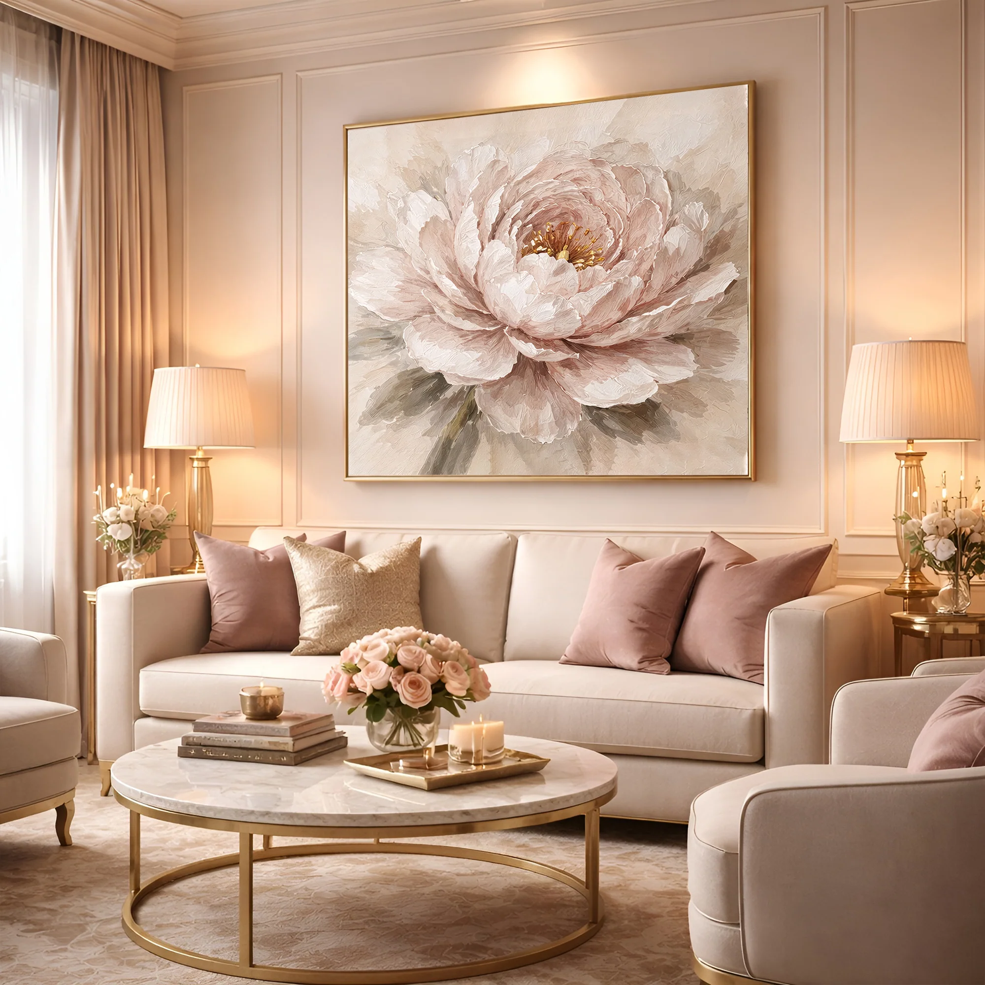 Impasto Peony Close-Up — Single Bloom Wall Art - Image 4