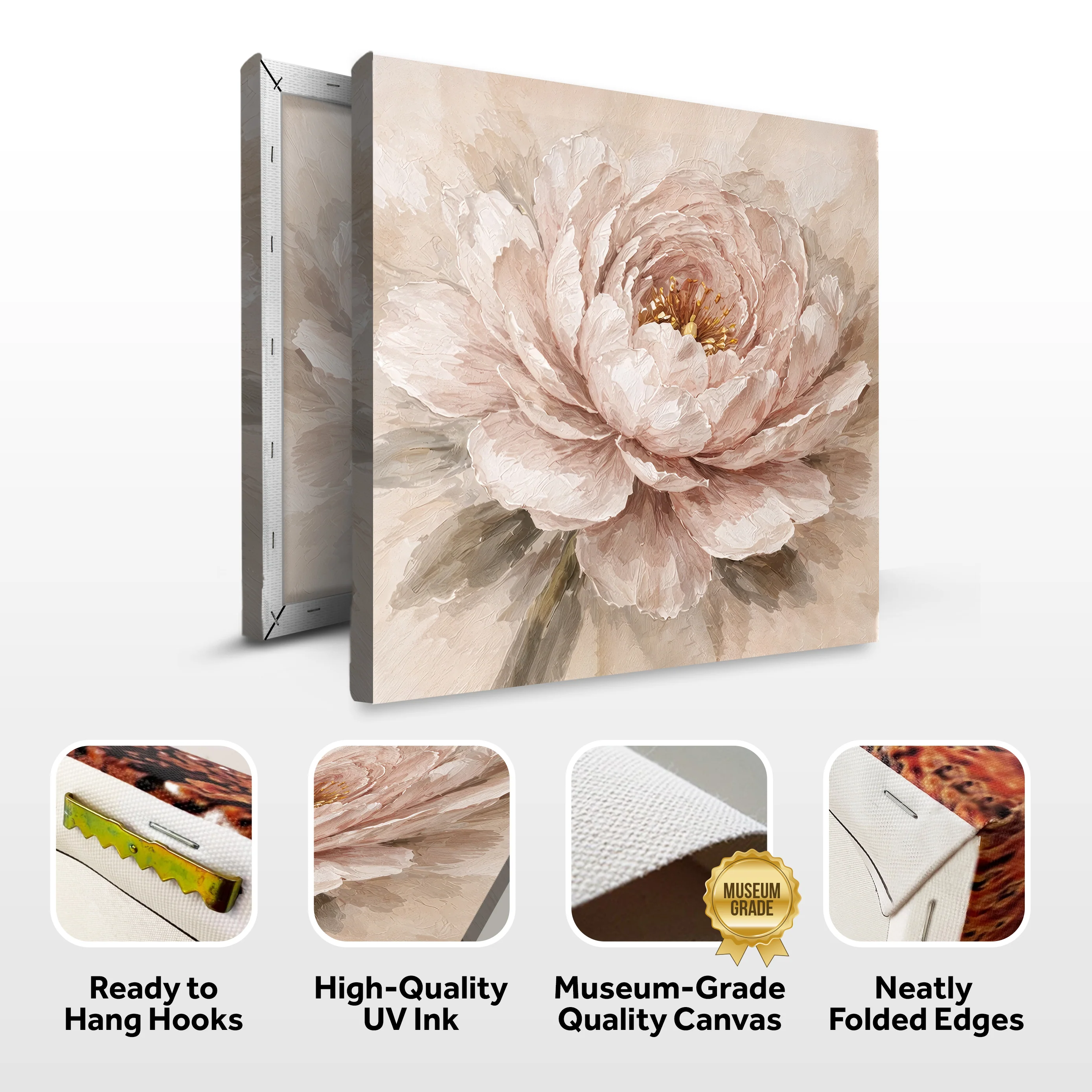 Impasto Peony Close-Up — Single Bloom Wall Art - Image 8