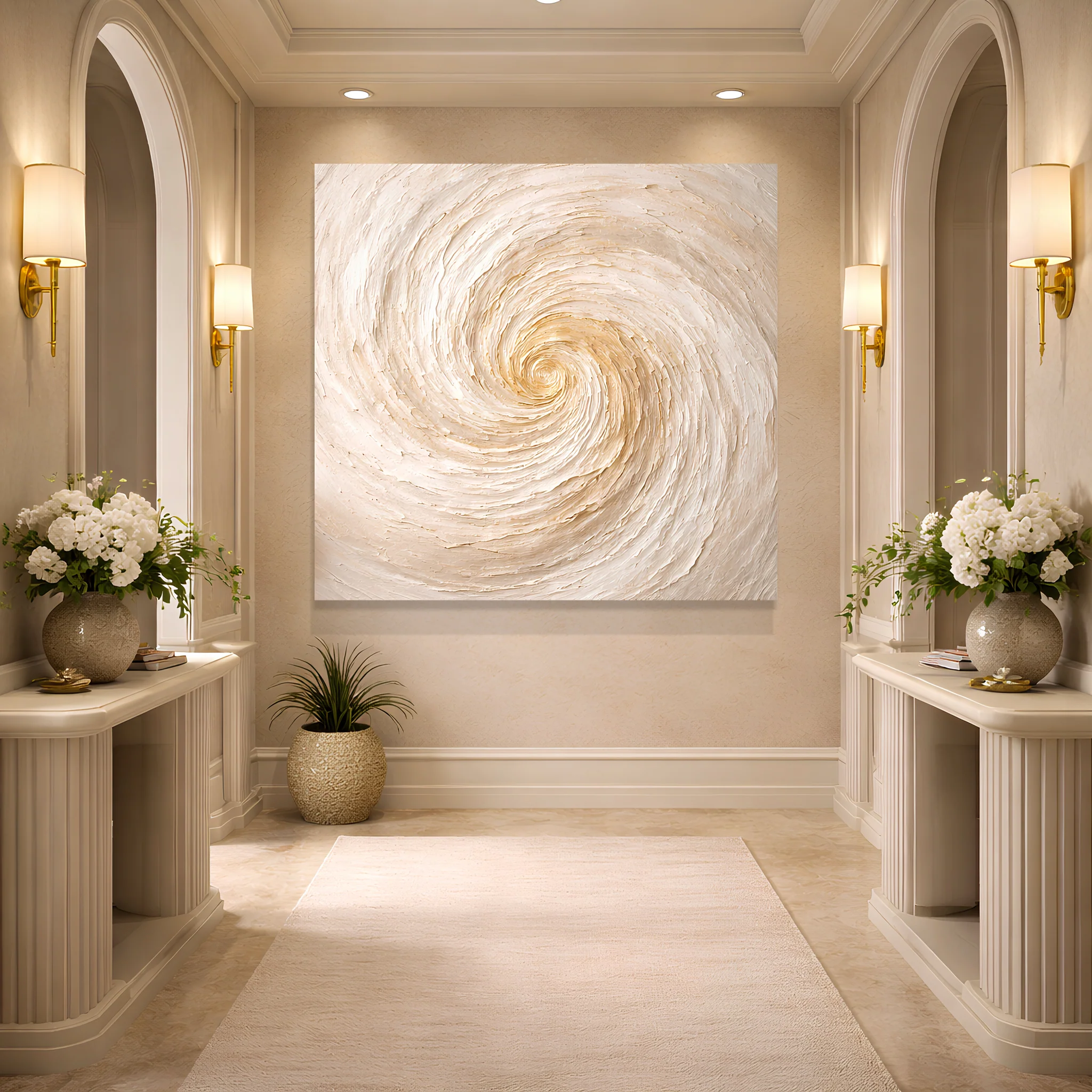 Neutral Gold Abstract — Large Spiral Wall Art - Image 4