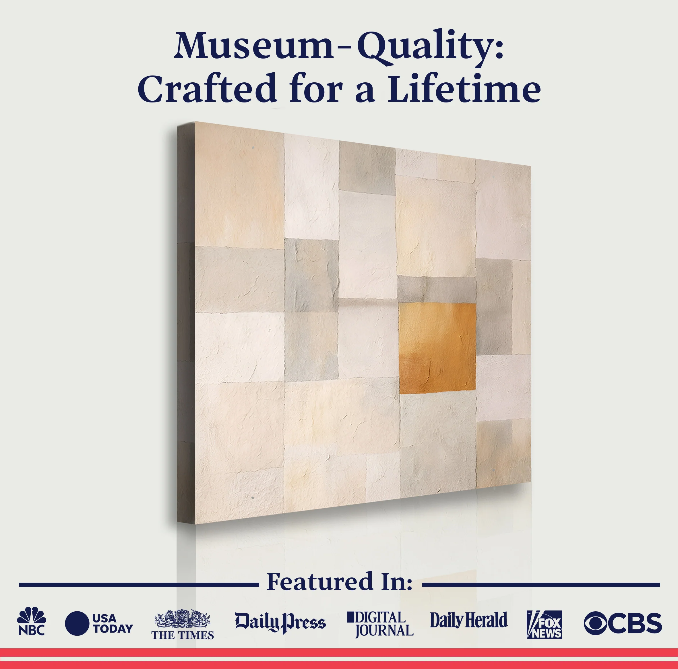 Neutral Grid Patchwork Wall Art - Image 6