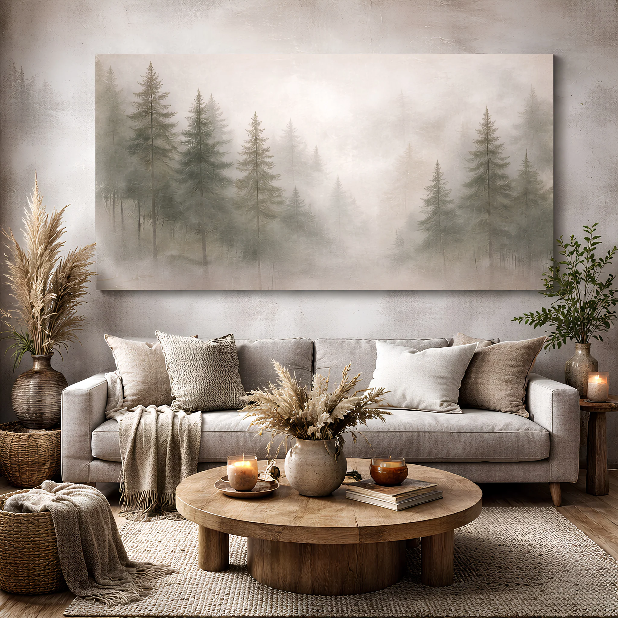 Soft Fog Forest Wall Art