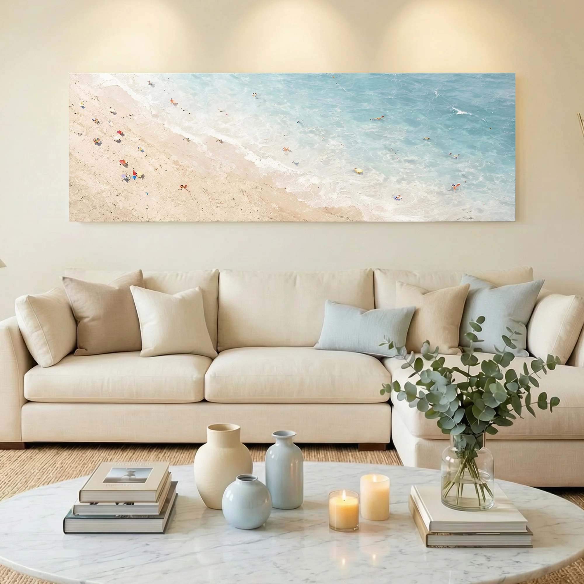 White Impasto Beach Wall Art - Image 2