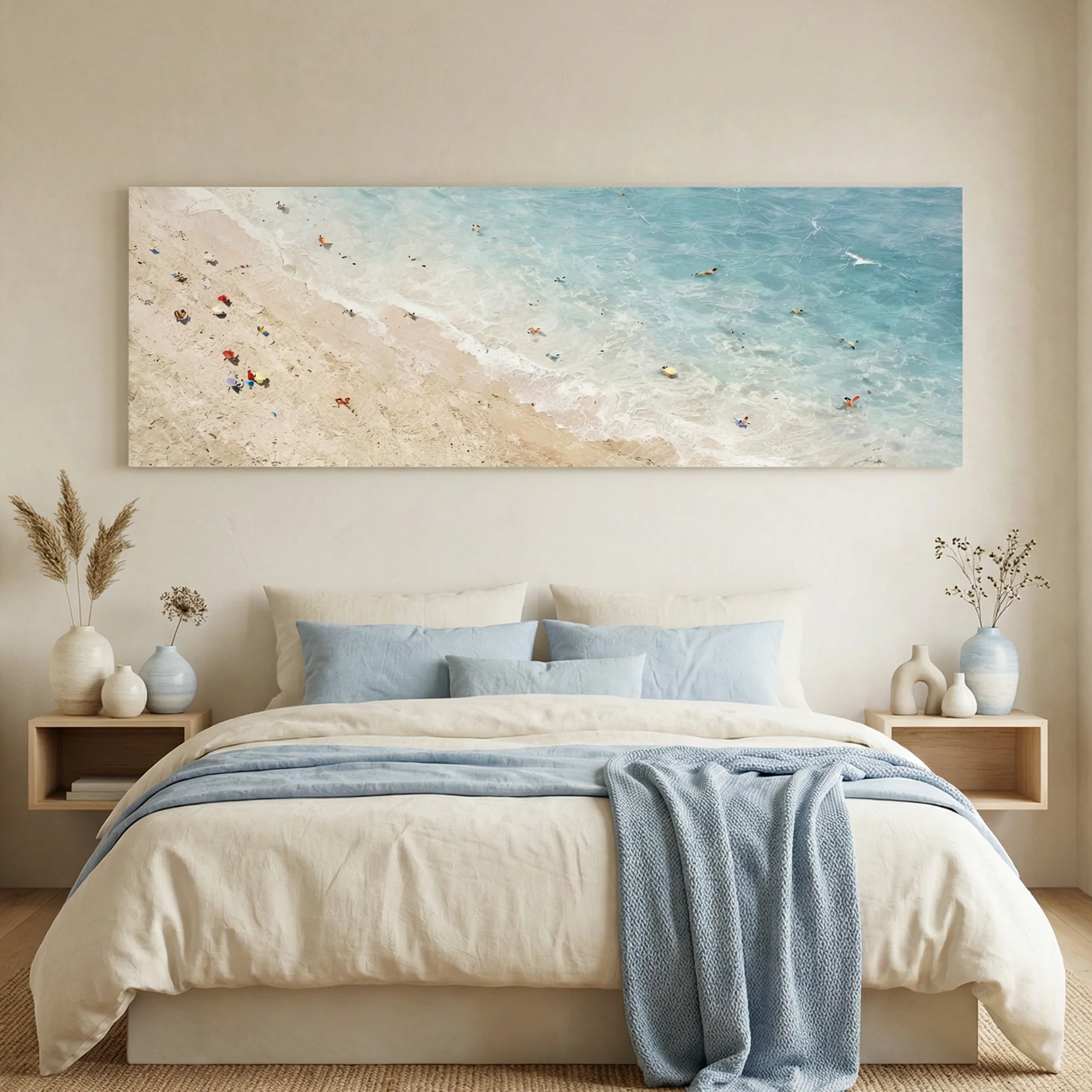 White Impasto Beach Wall Art - Image 5