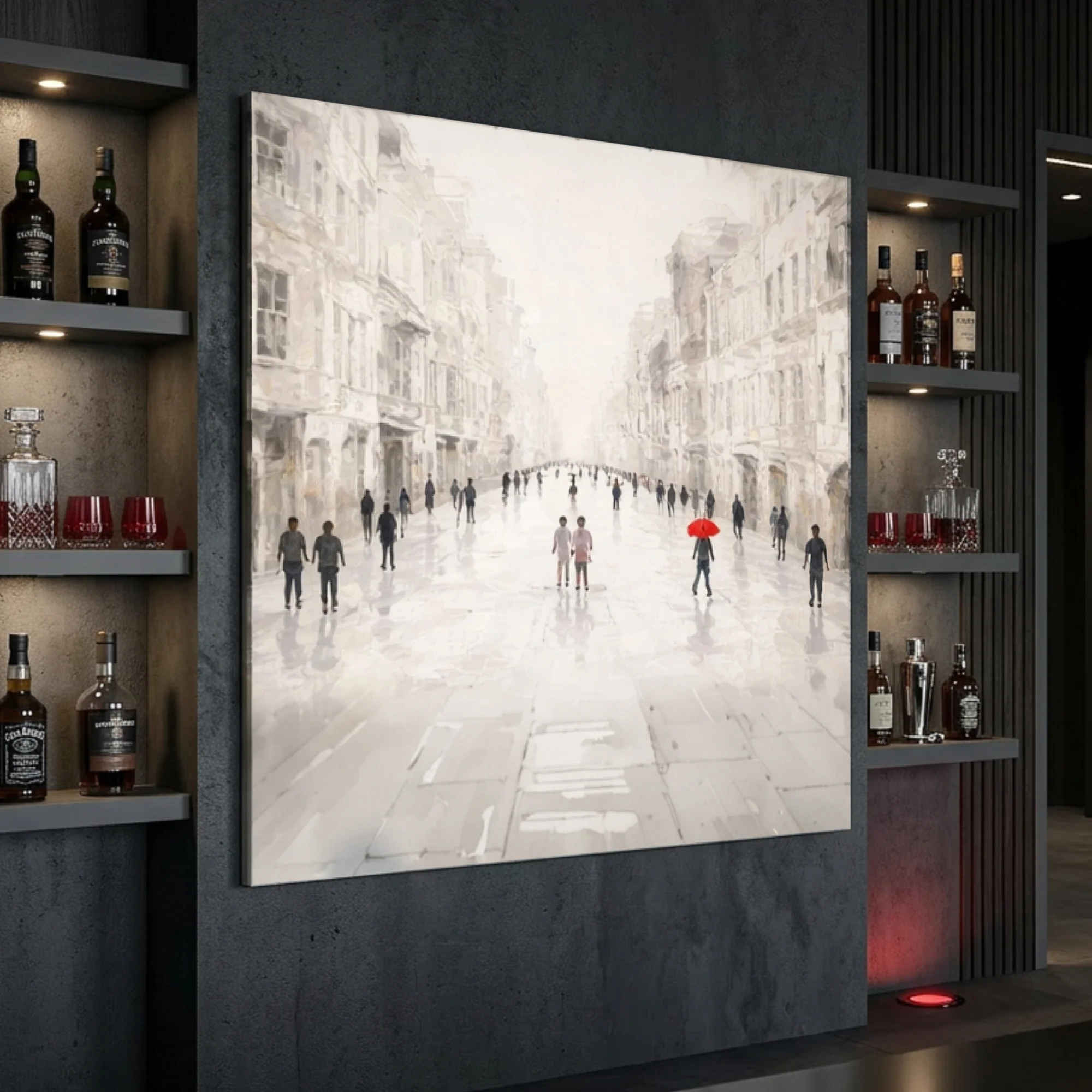 White Impasto Cityscape Wall Art - Image 2