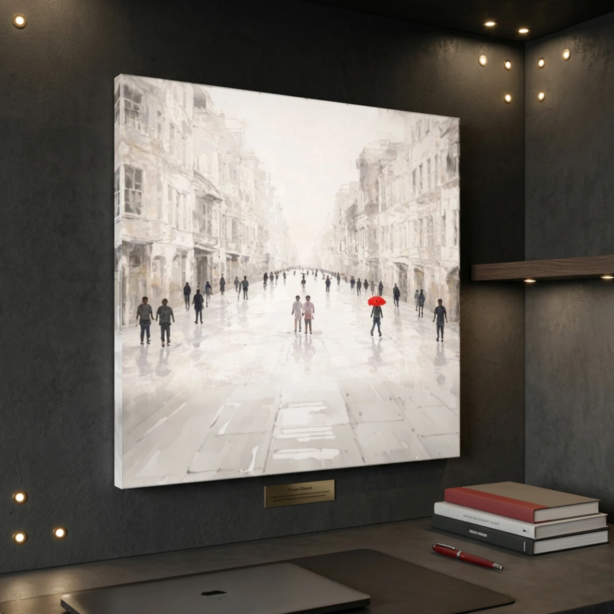 White Impasto Cityscape Wall Art - Image 4