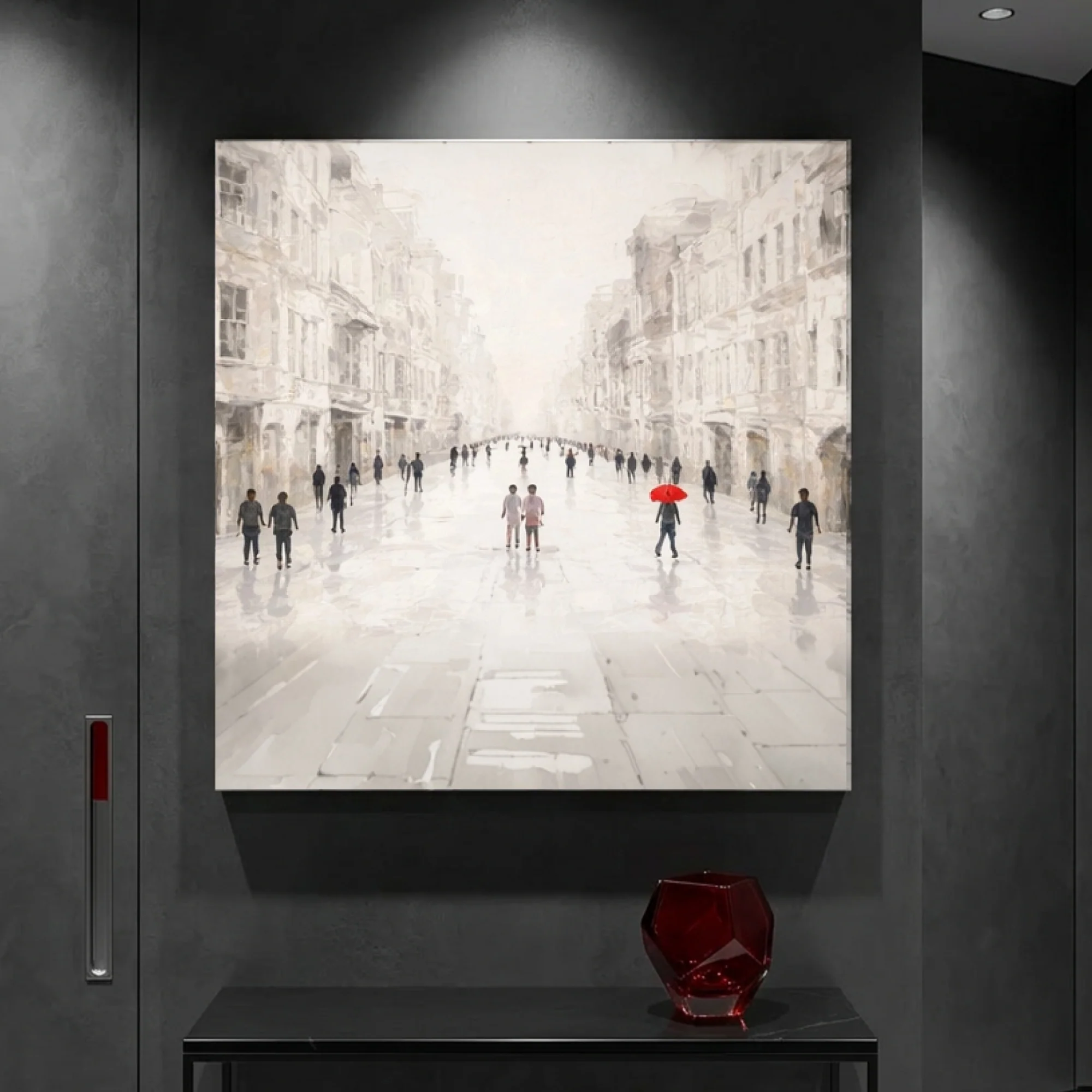 White Impasto Cityscape Wall Art - Image 5