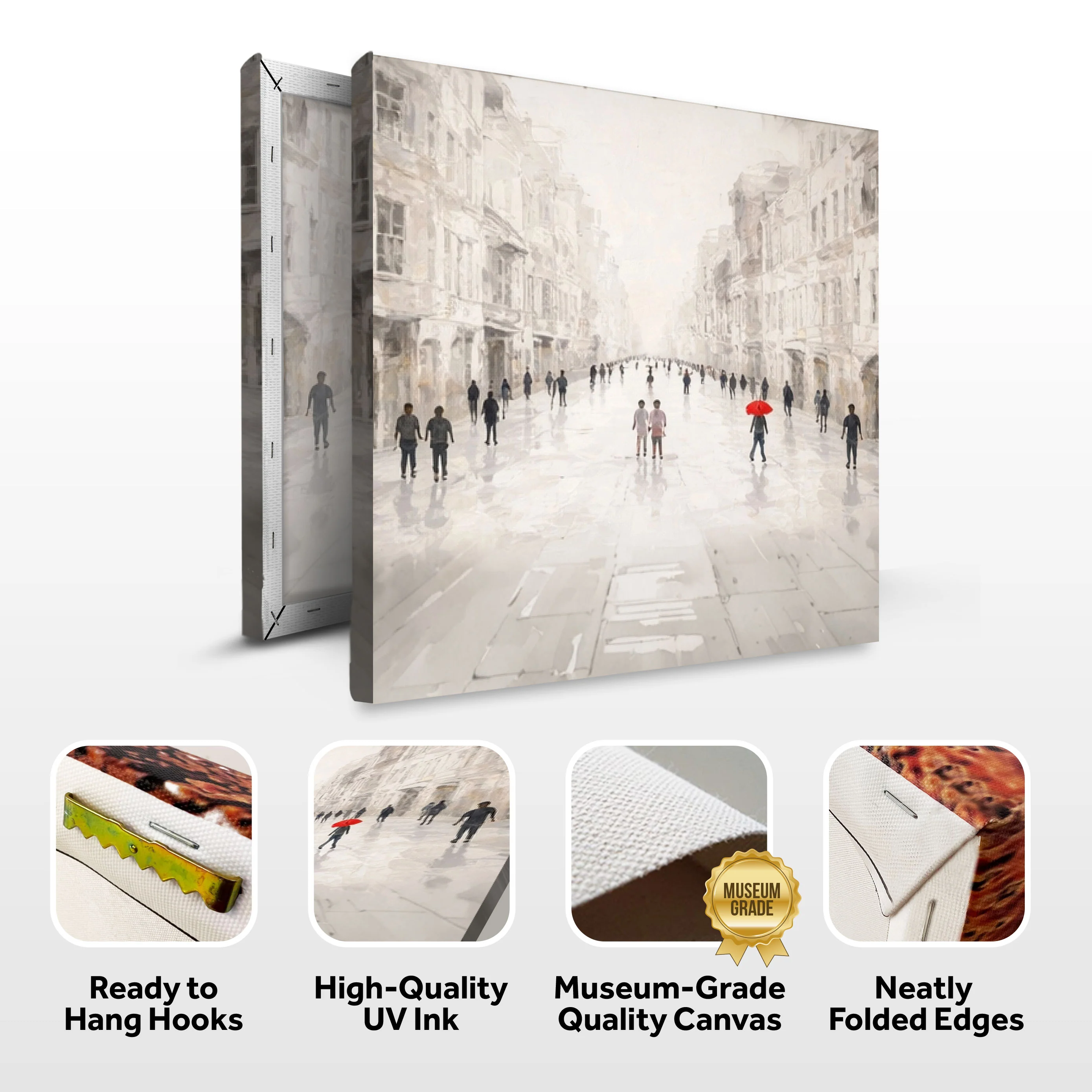 White Impasto Cityscape Wall Art - Image 8