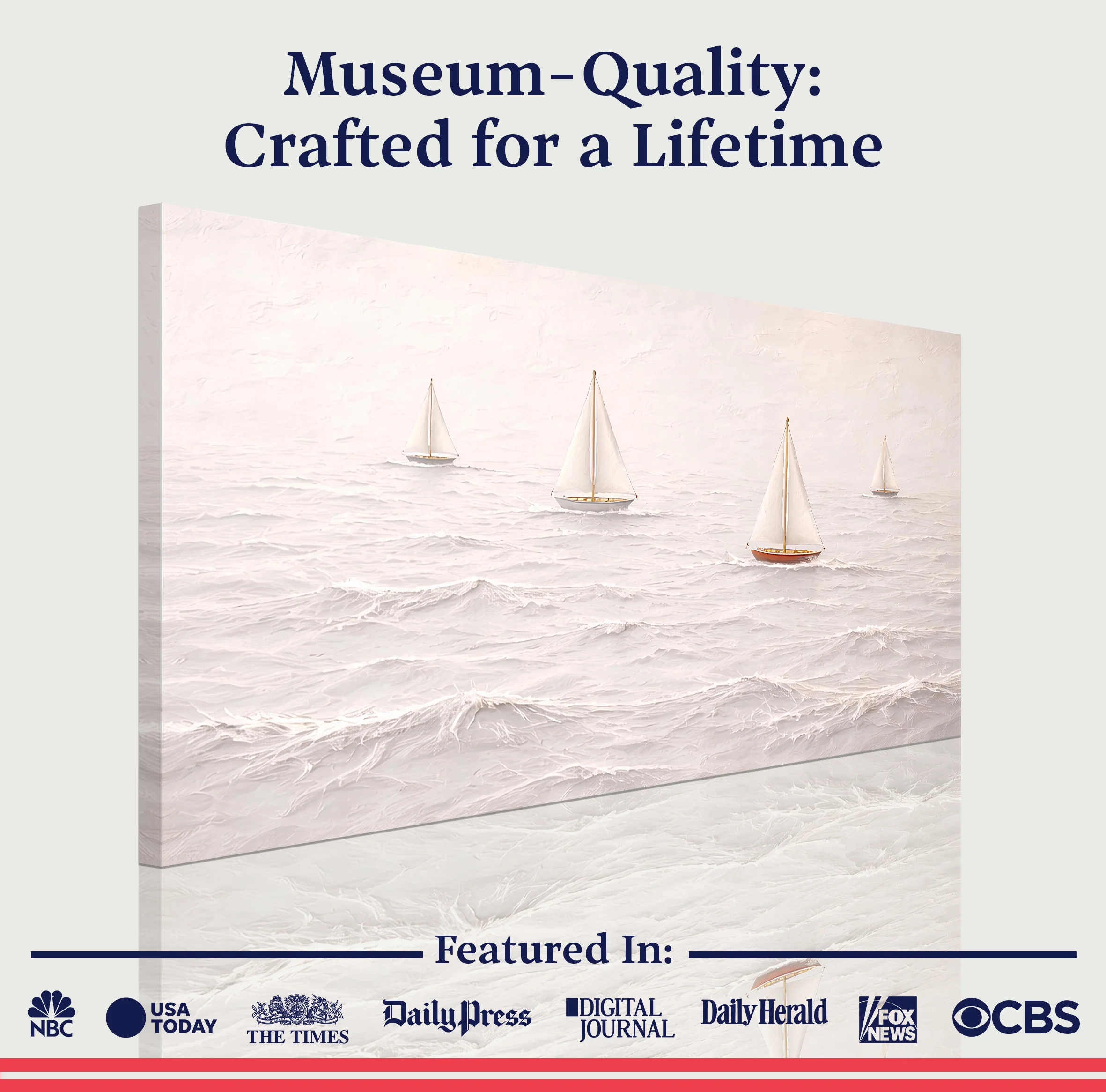 White Impasto Sailboats — Tiny Boats & The Sea Wall Art - Image 6