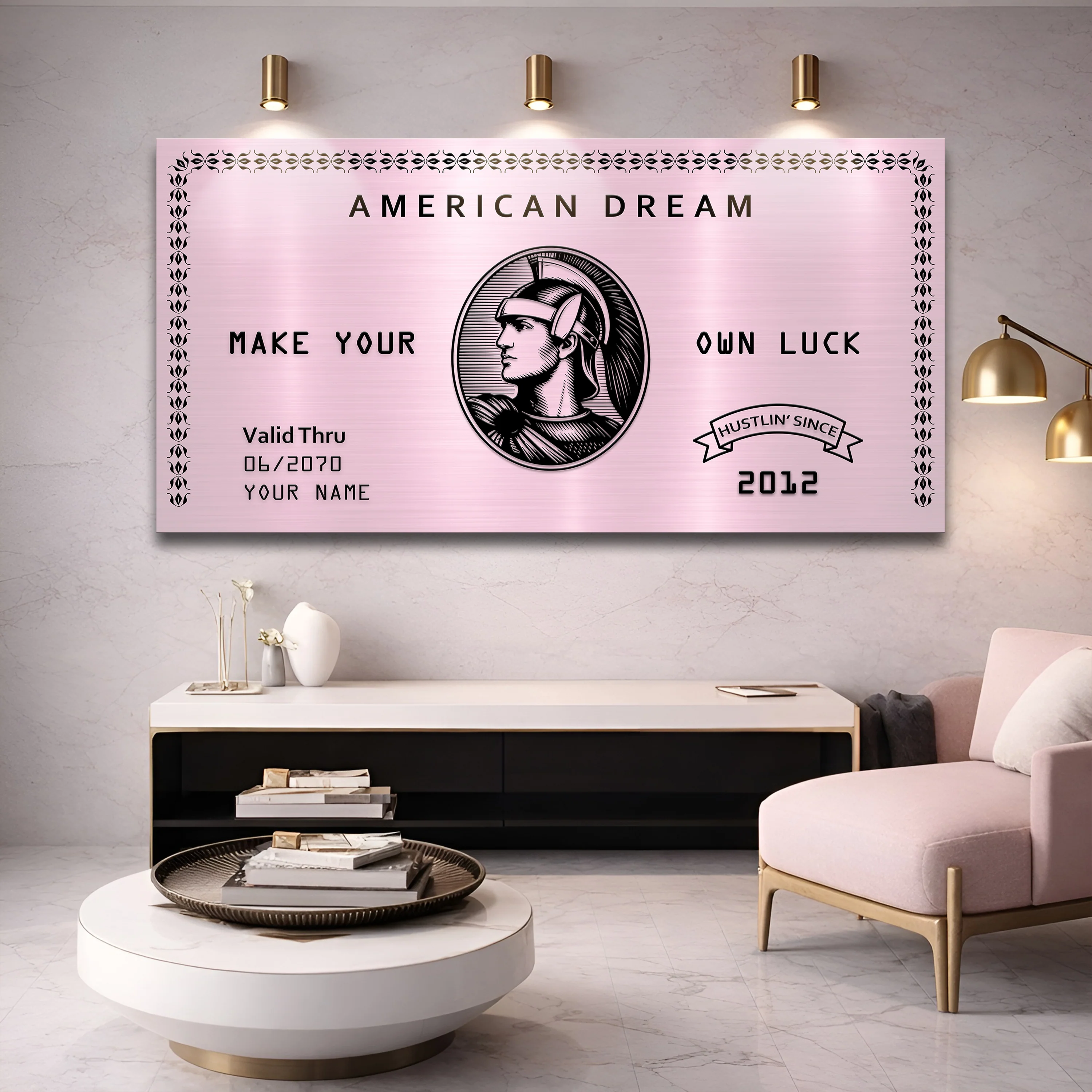 Personalized American Dream “Make Your Own Luck” Wall Sign V