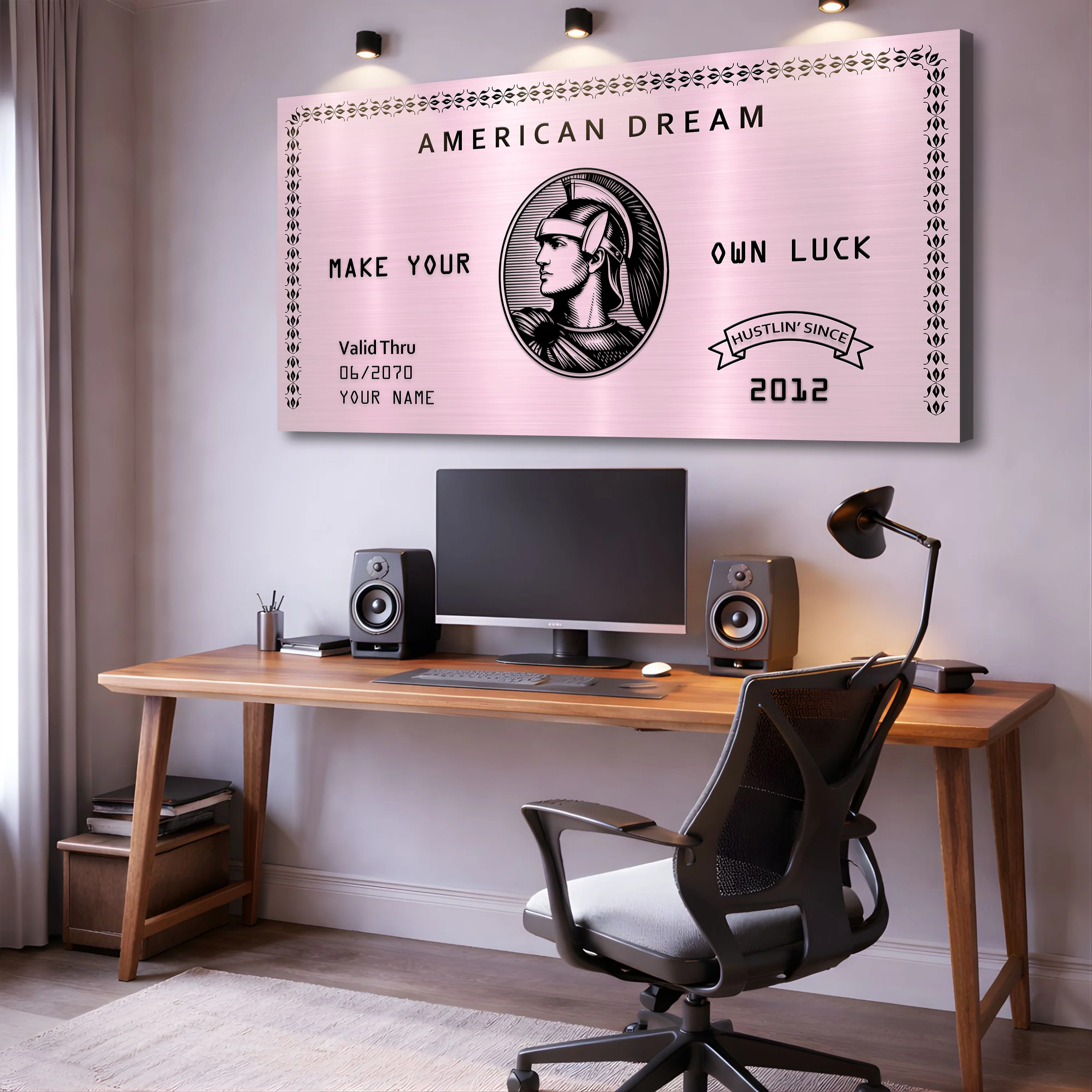 Personalized American Dream “Make Your Own Luck” Wall Sign V - Image 2