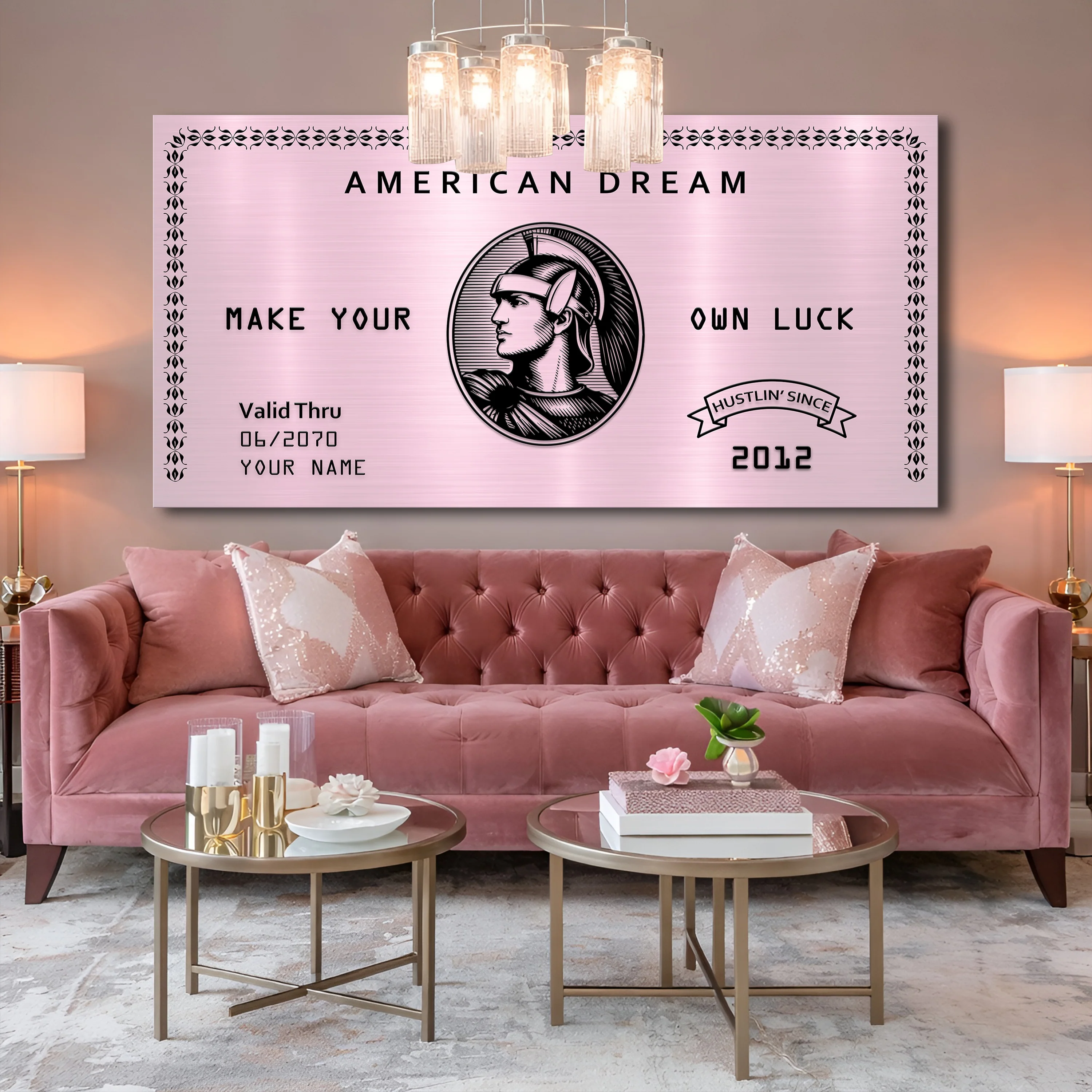 Personalized American Dream “Make Your Own Luck” Wall Sign V - Image 5