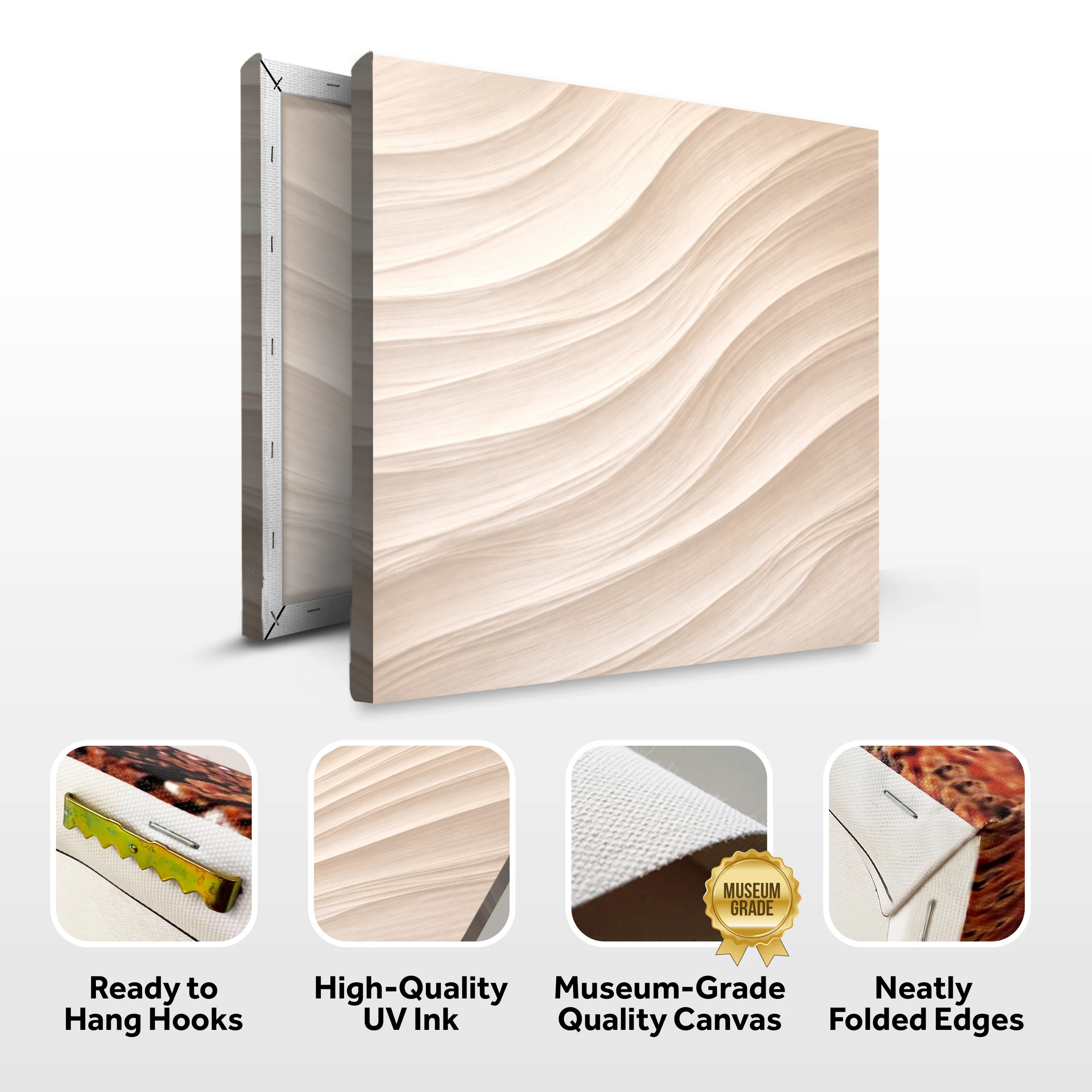 Wave Plaster — White Flowing Ridges Wall Art - Image 8