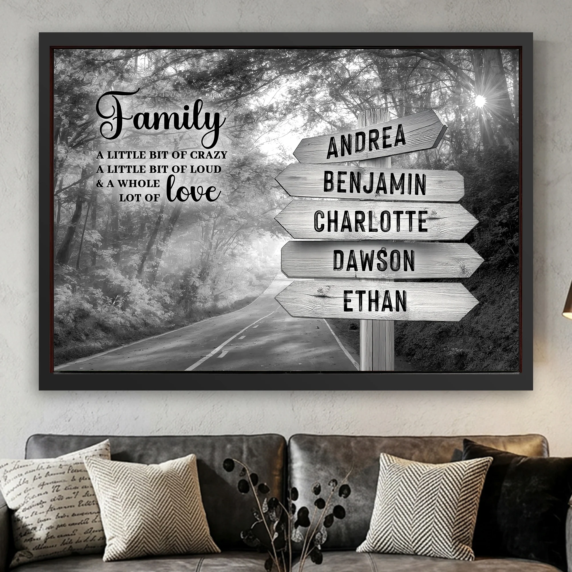 Family Whole Lot Of Love Grey Autumn Road Wall Sign - Image 15