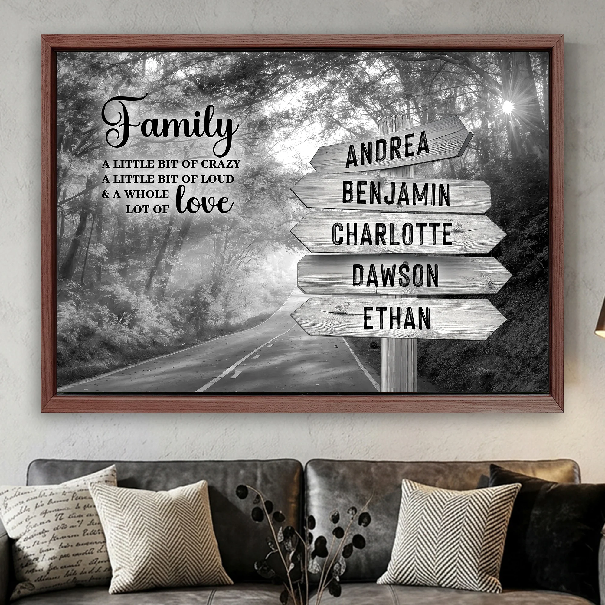 Family Whole Lot Of Love Grey Autumn Road Wall Sign - Image 16