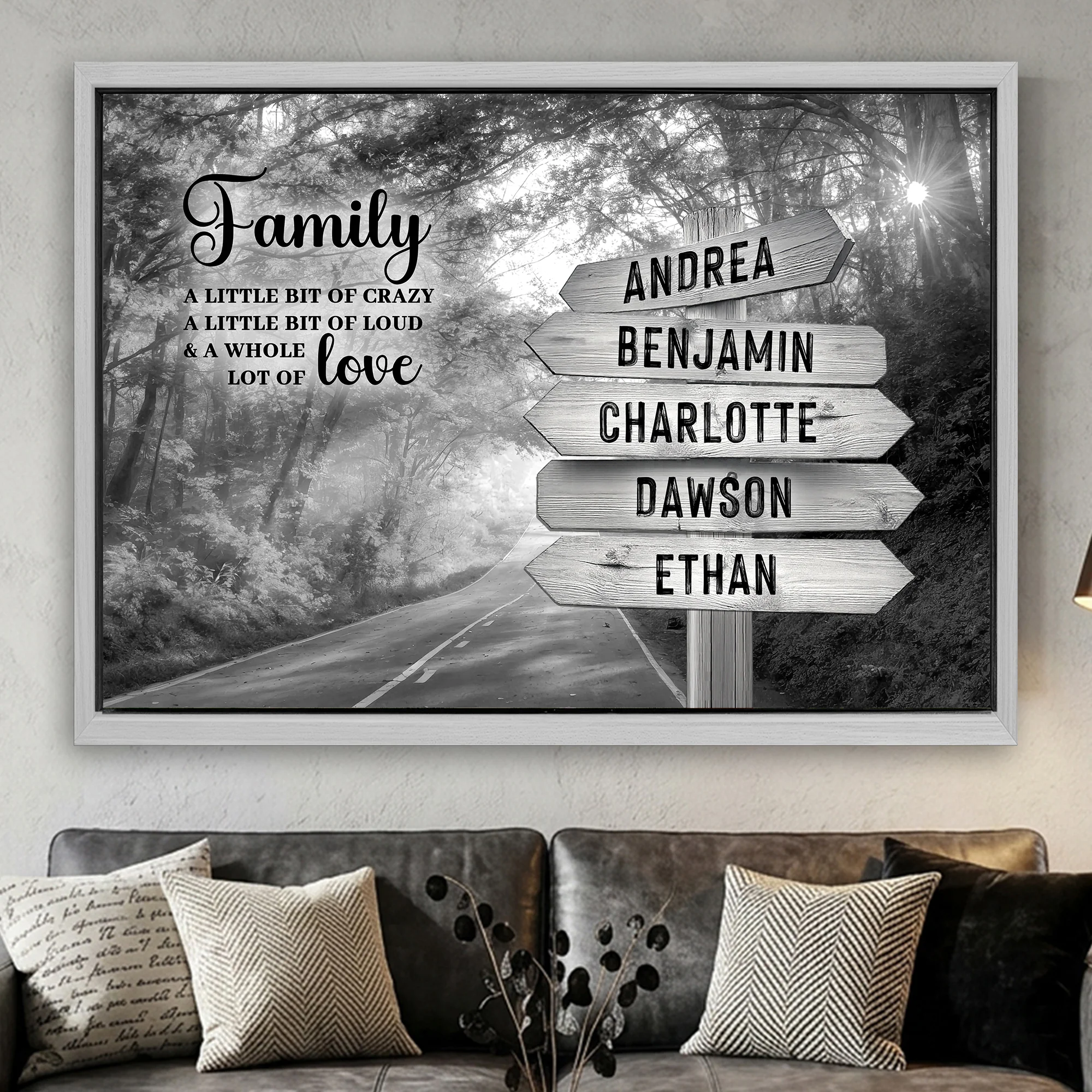 Family Whole Lot Of Love Grey Autumn Road Wall Sign - Image 17