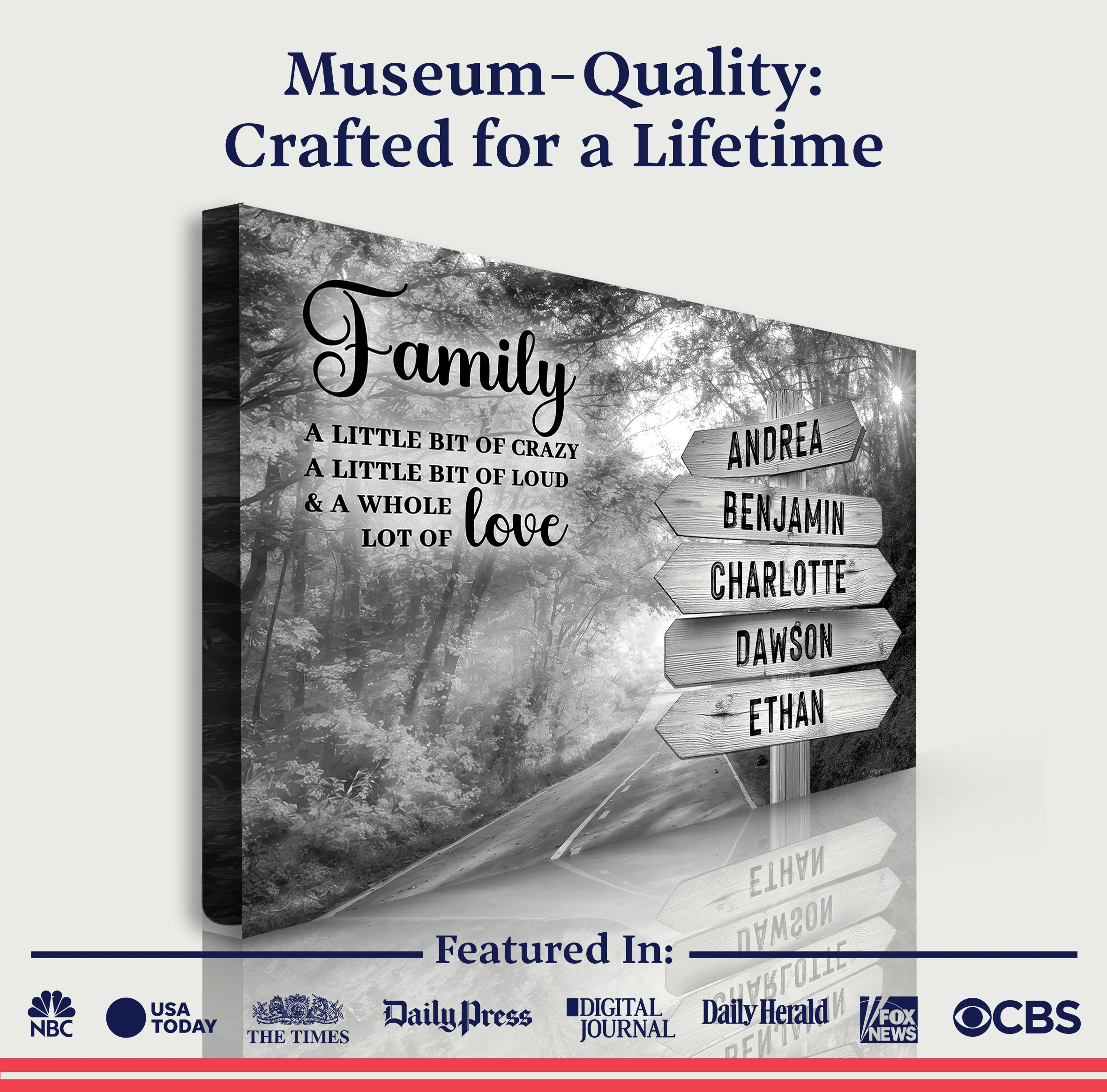 Family Whole Lot Of Love Grey Autumn Road Wall Sign - Image 6