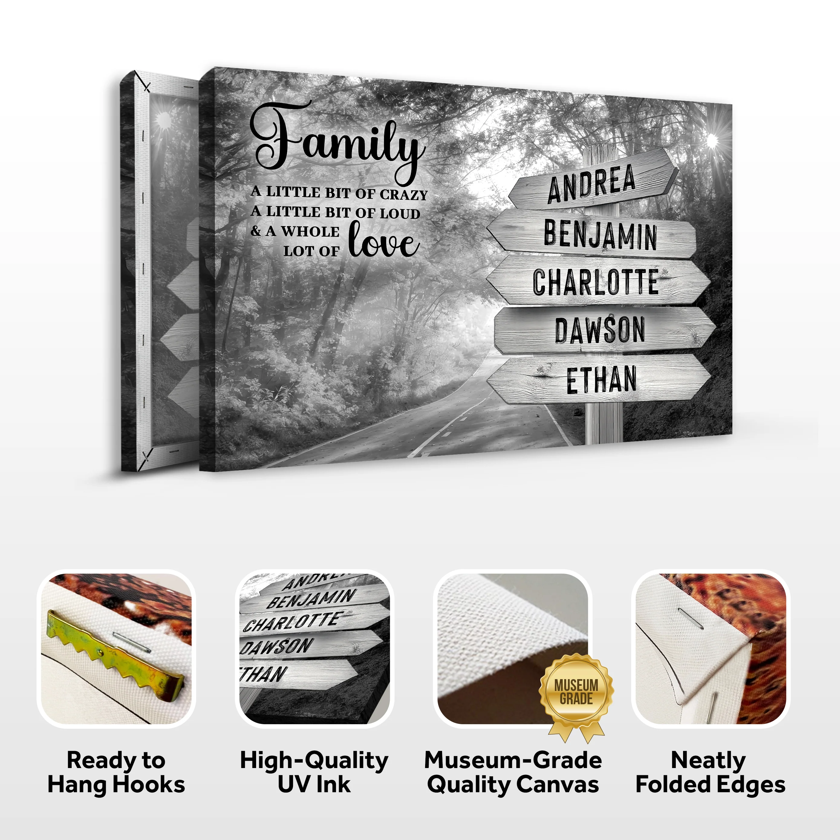 Family Whole Lot Of Love Grey Autumn Road Wall Sign - Image 8