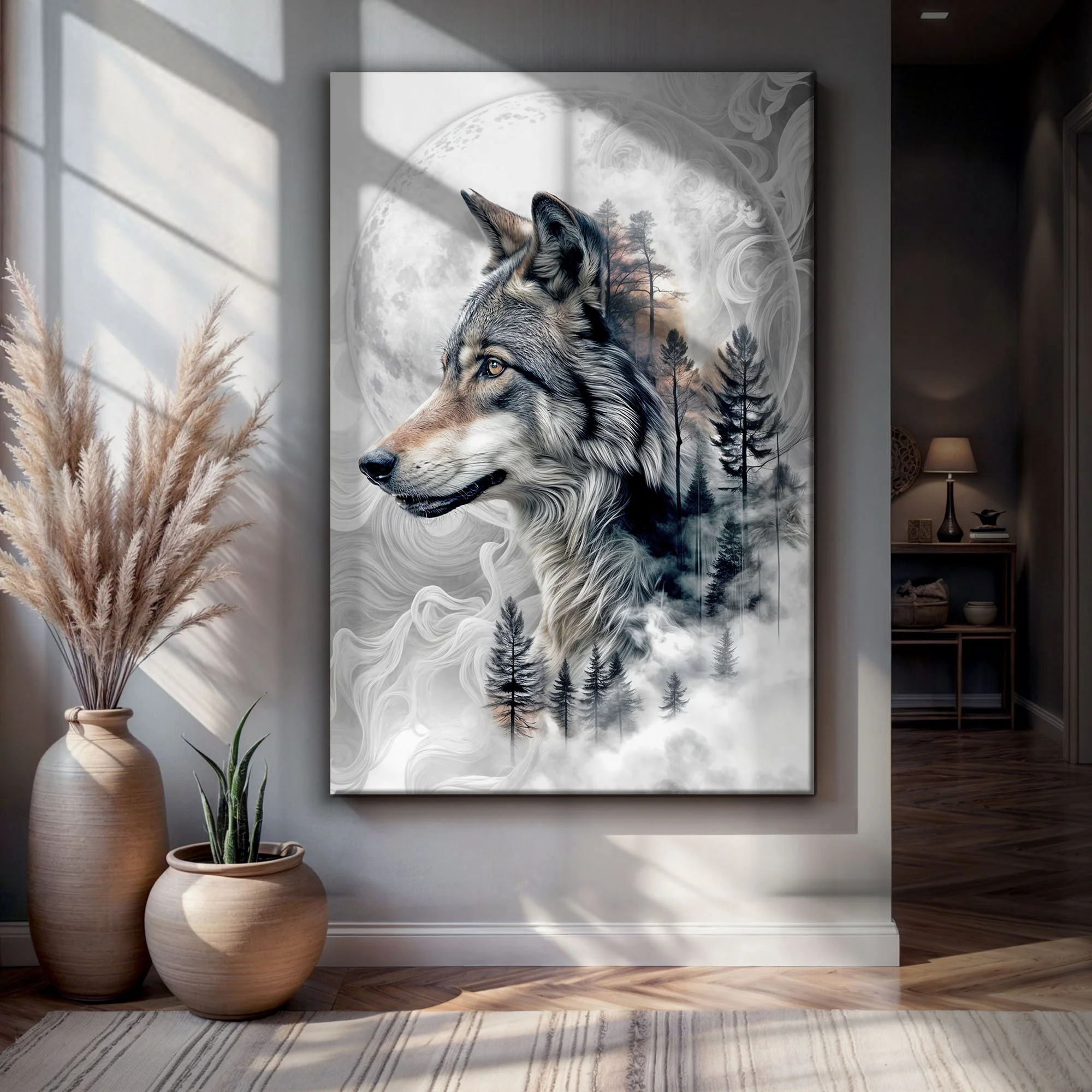 Wolf Double Exposure Wall Art - Image 2
