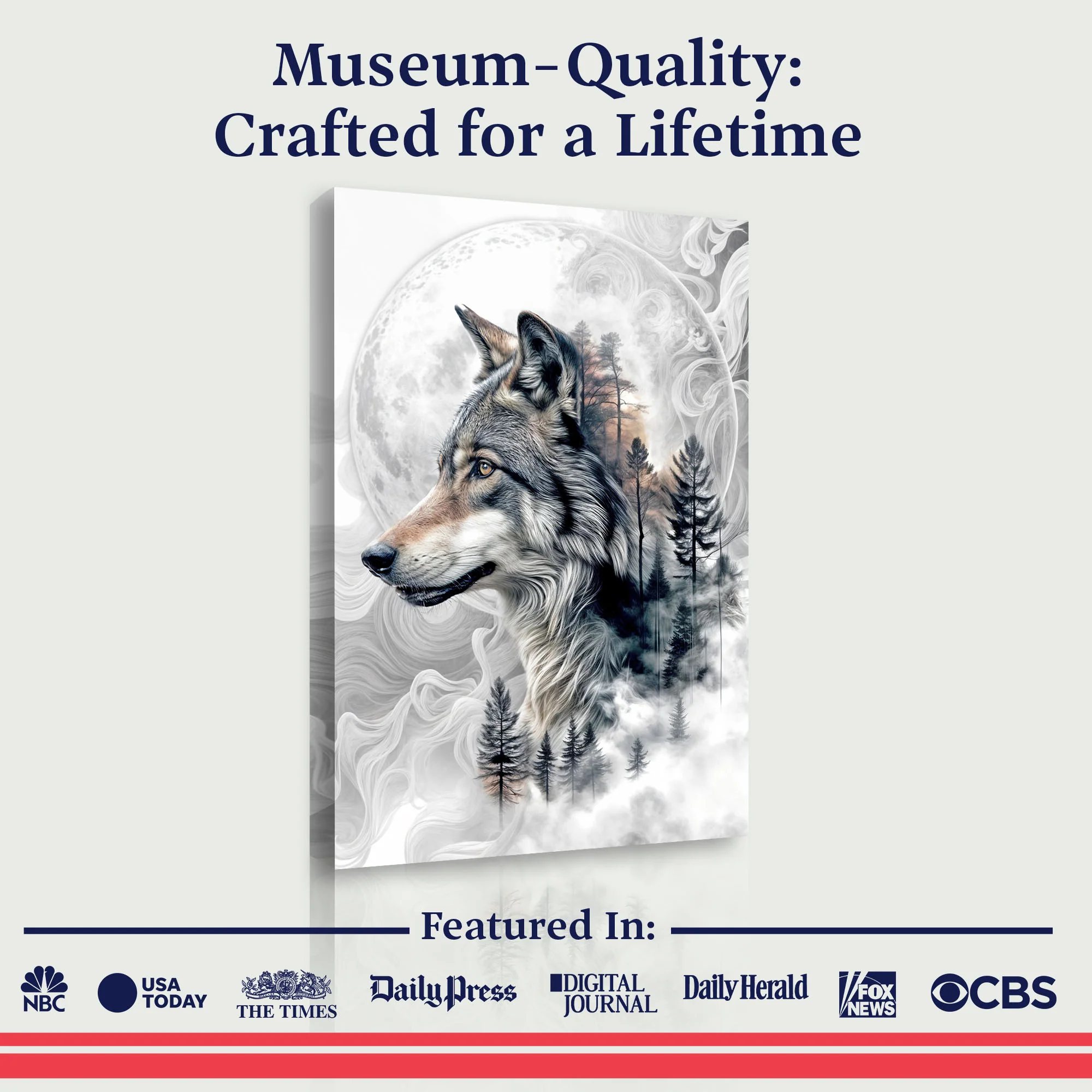 Wolf Double Exposure Wall Art - Image 6
