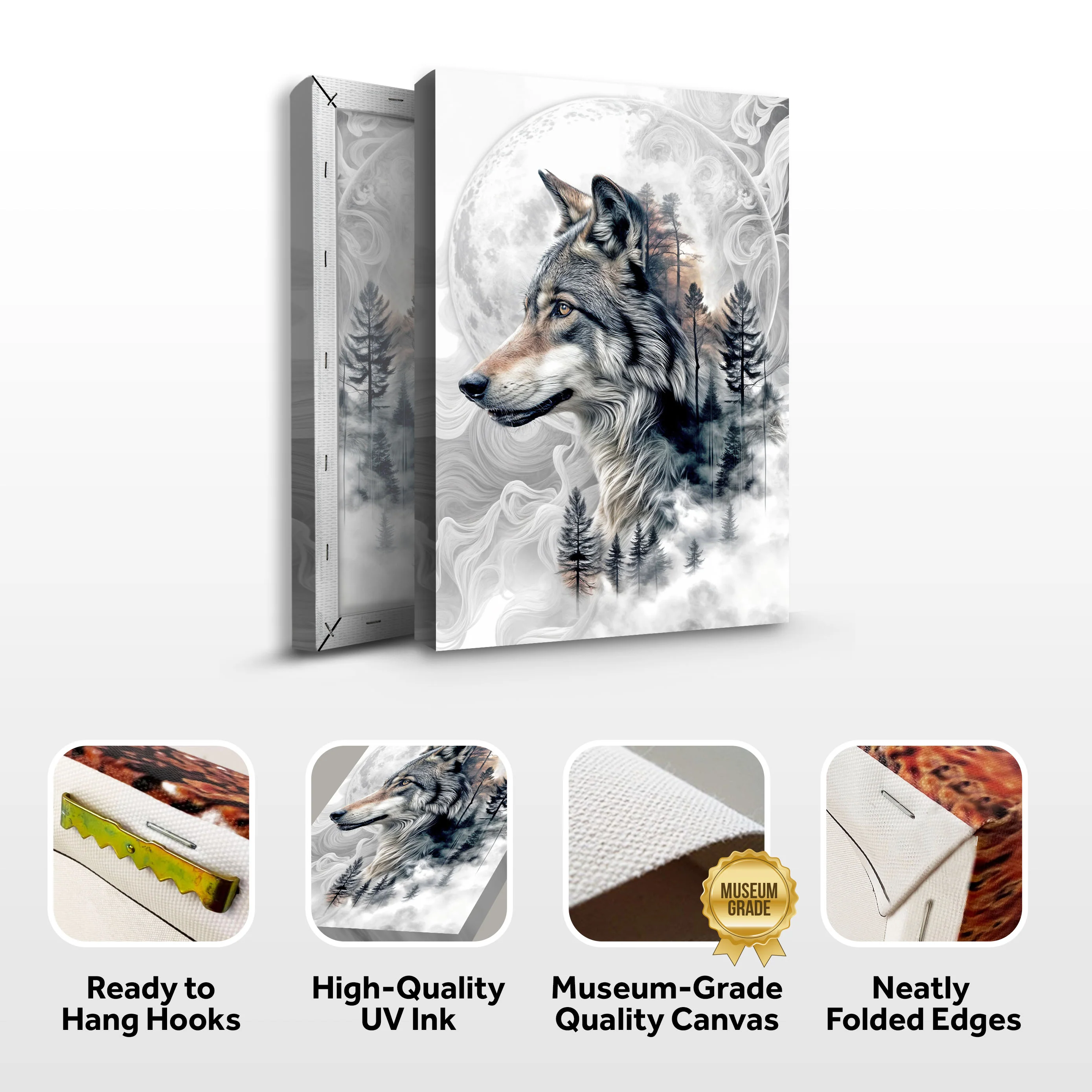 Wolf Double Exposure Wall Art - Image 8