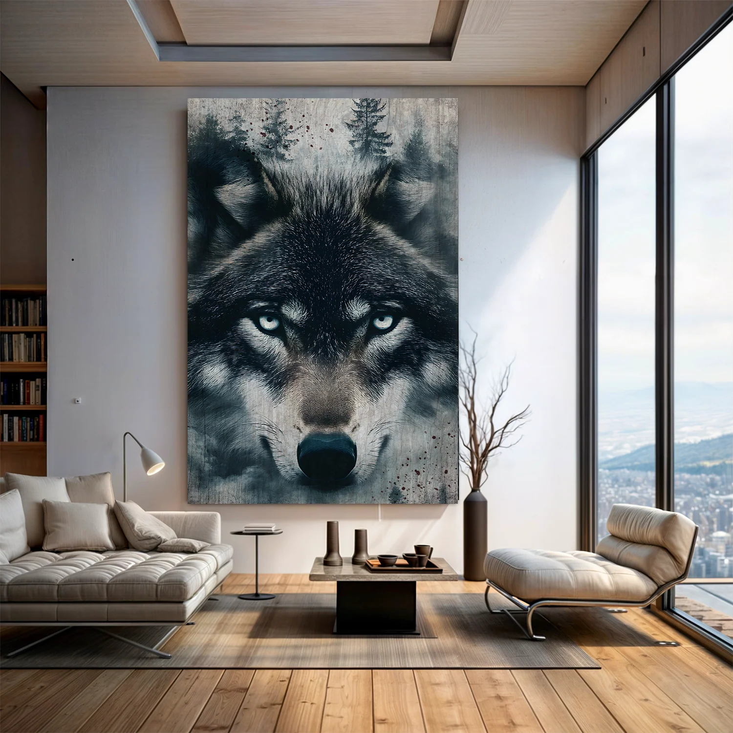 Wolf Double Exposure Wall Art III - Image 4