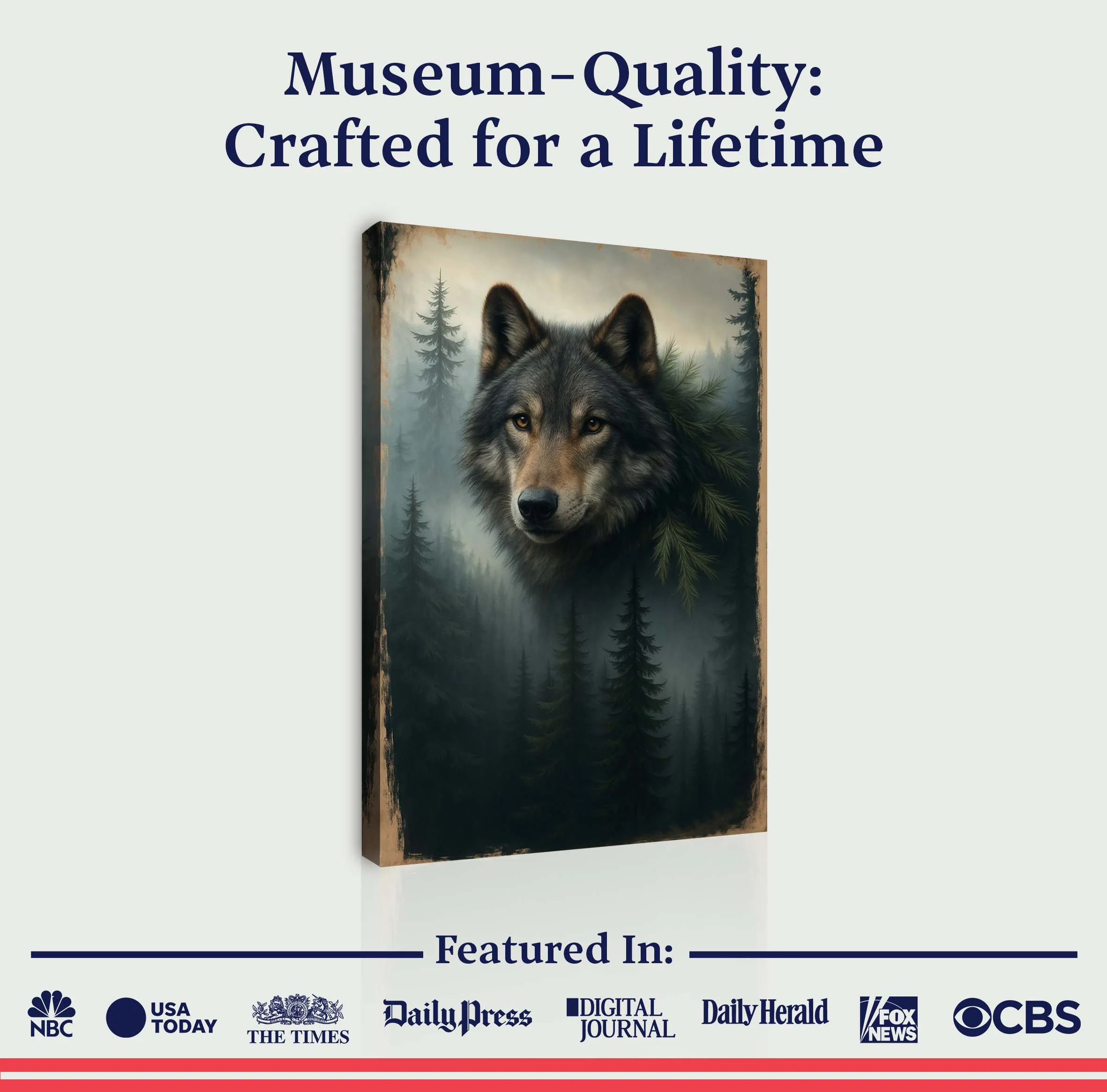Wolf Double Exposure Wall Art V - Image 6