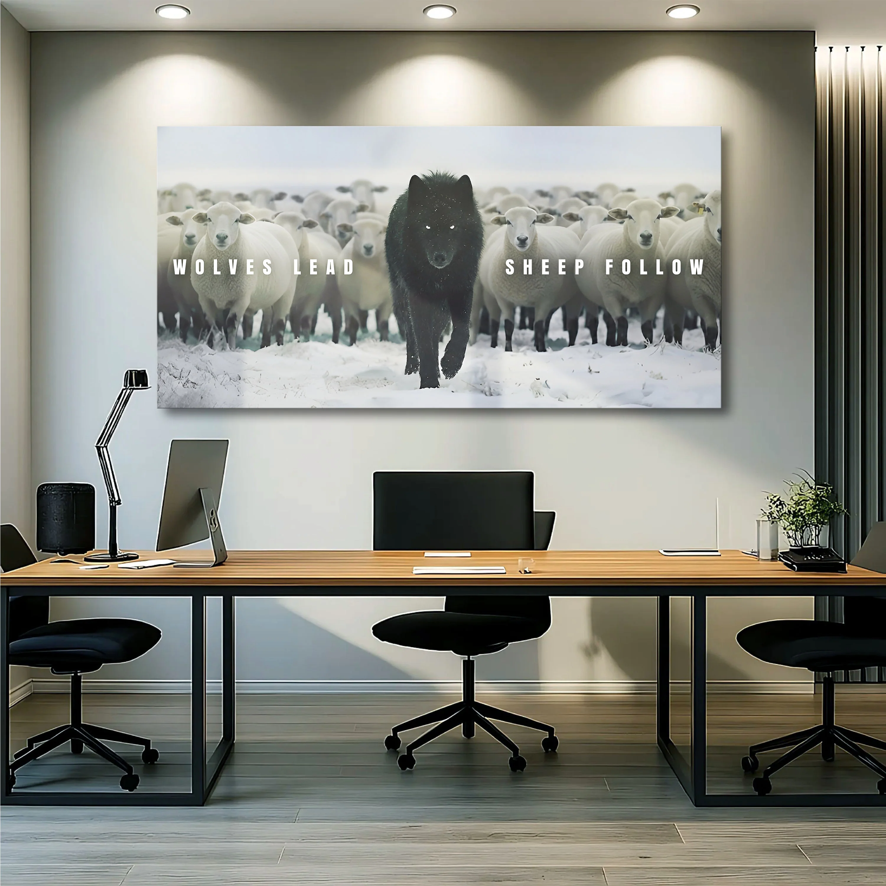 Wolves Lead, Sheep Follow Wall Sign