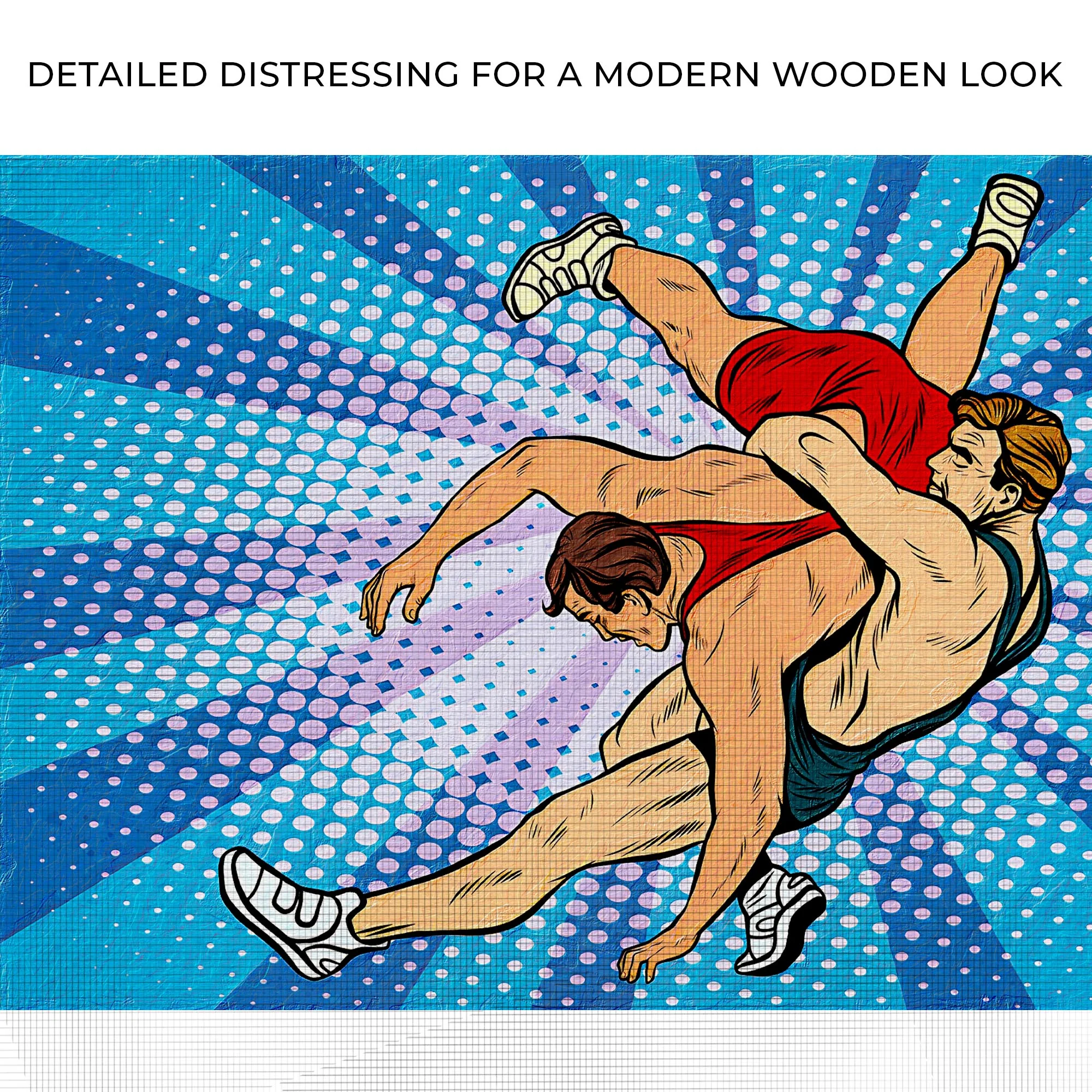 Wrestling Comic Style Canvas Wall Art - Image 4