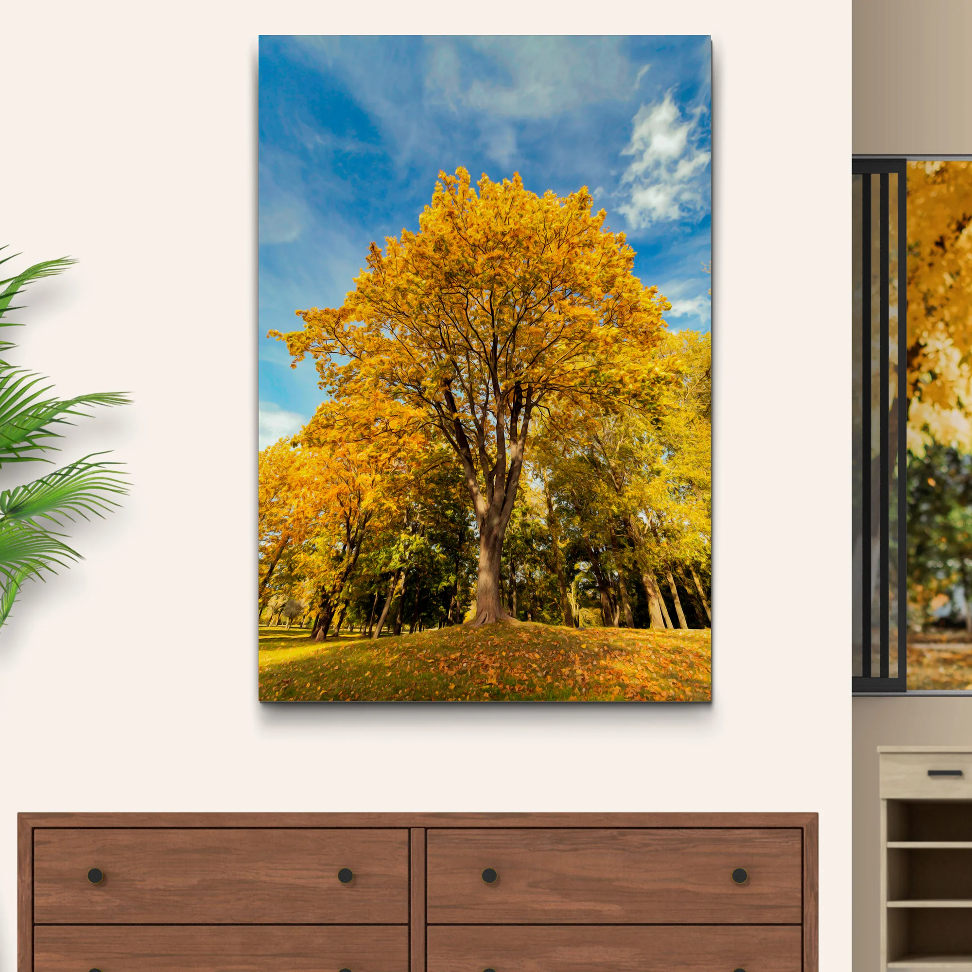 Yellow Maple Tree Canvas Wall Art - Image 3
