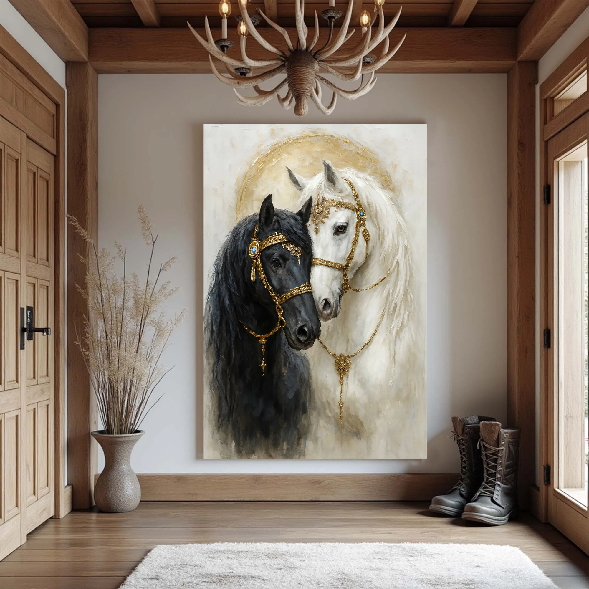 Yin And Yang Horse Embrace Wall Art - Image 3