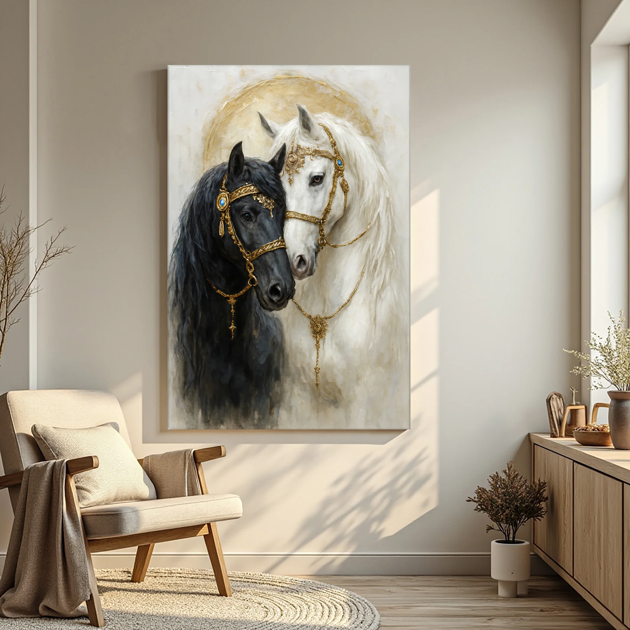 Yin And Yang Horse Embrace Wall Art - Image 4