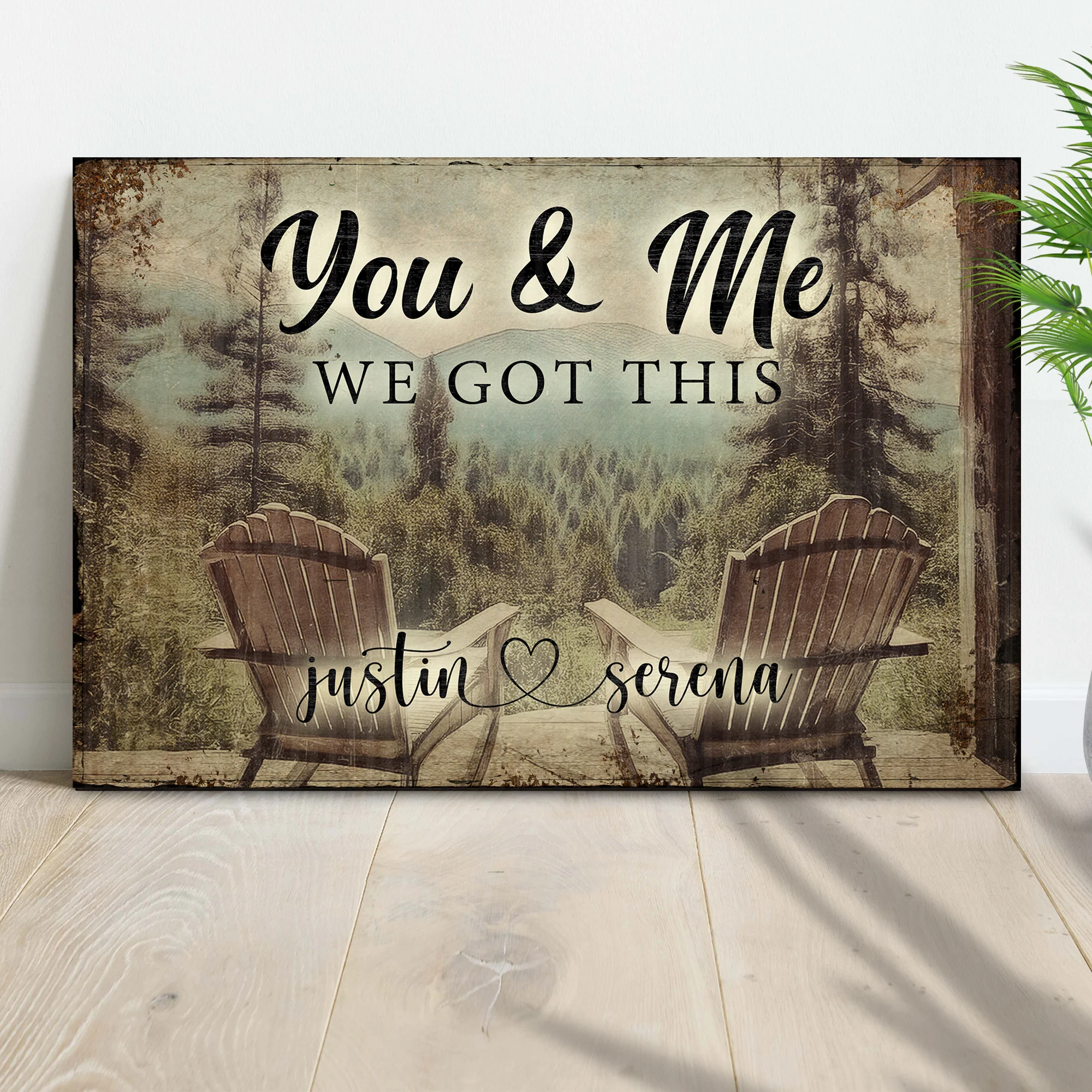 You And Me We Got This Signs | Couple Name Sign Wall Art | Couple Mountain Sign Decor | Personalized Housewarming Gift | Anniversary Gift (ETSY) - Image 2