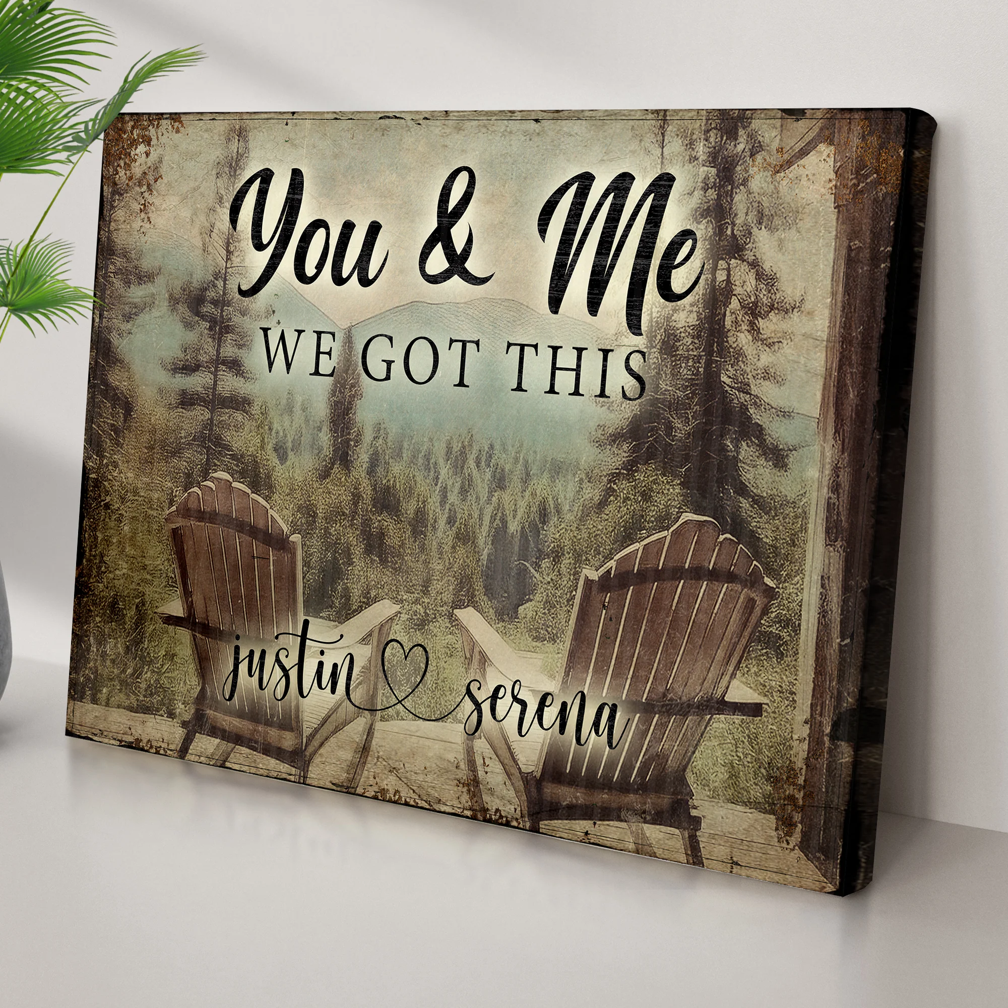 You And Me We Got This Signs | Couple Name Sign Wall Art | Couple Mountain Sign Decor | Personalized Housewarming Gift | Anniversary Gift (ETSY) - Image 3