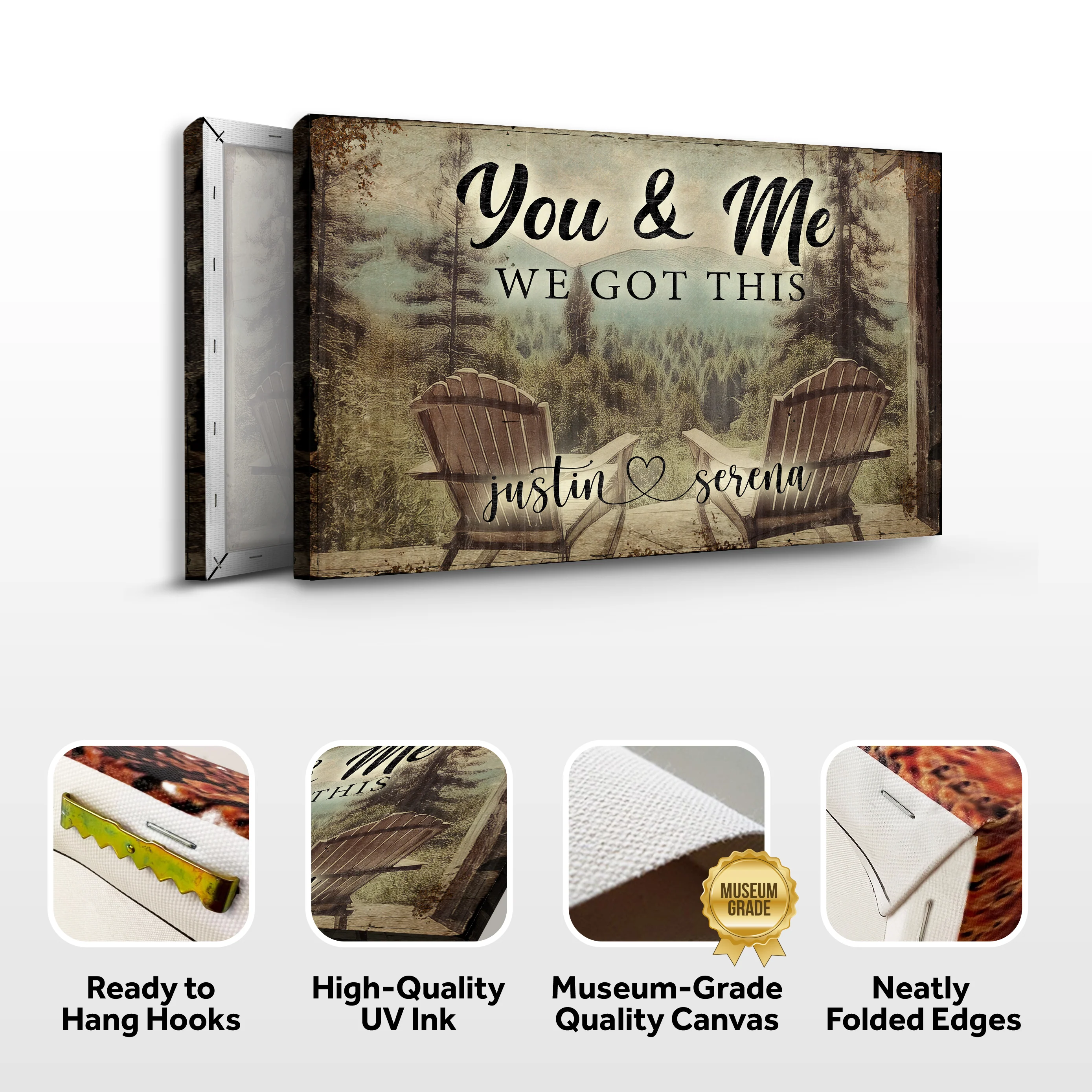 You And Me We Got This Signs | Couple Name Sign Wall Art | Couple Mountain Sign Decor | Personalized Housewarming Gift | Anniversary Gift (ETSY) - Image 5